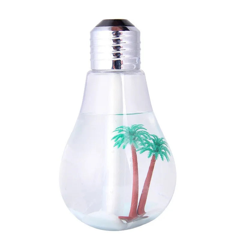 Creative Style Small Night Light Micro Landscape Mister Smoke Emitting Usb Silent Small Colorful Light Bulb Portable Humidifier
