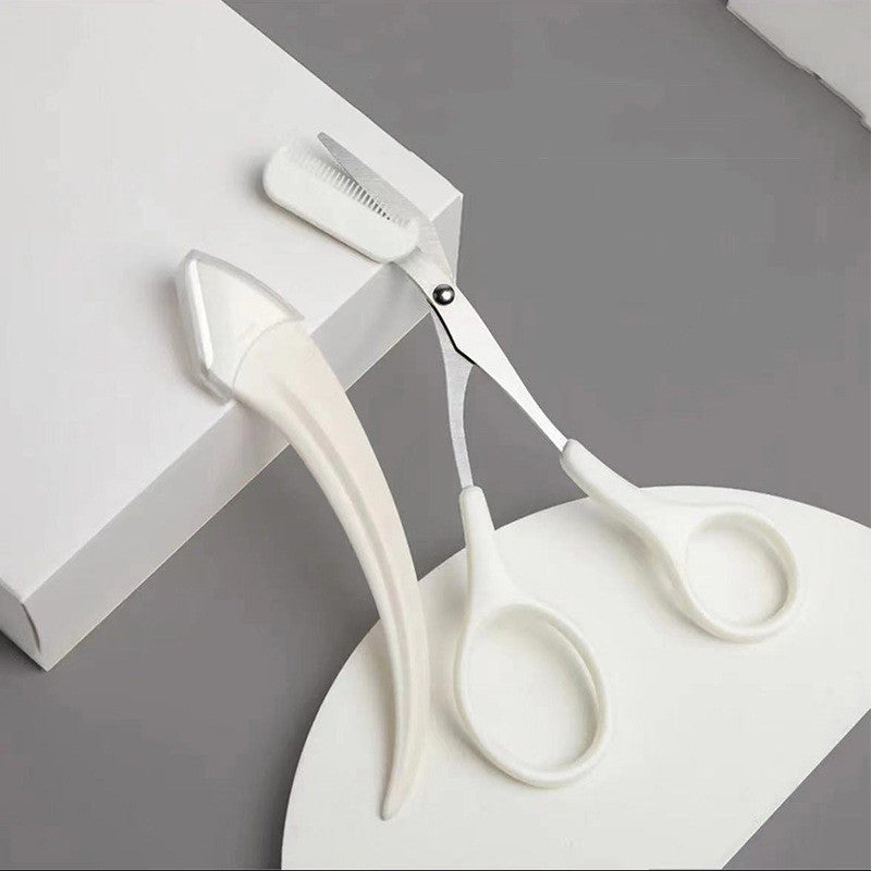Couteau à Sourcils avec Peigne – Courbé en Forme de Lune