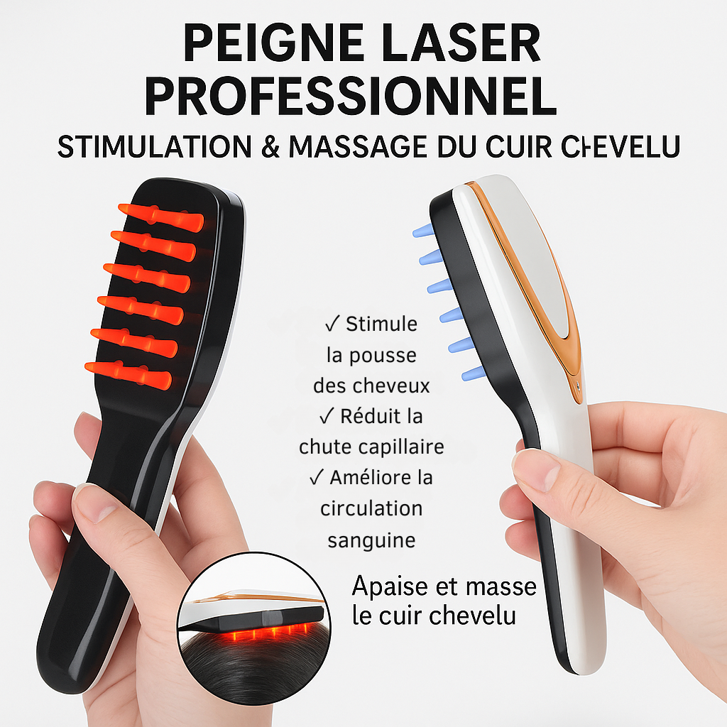 Peigne de Croissance Capillaire & Masseuse Cuir Chevelu