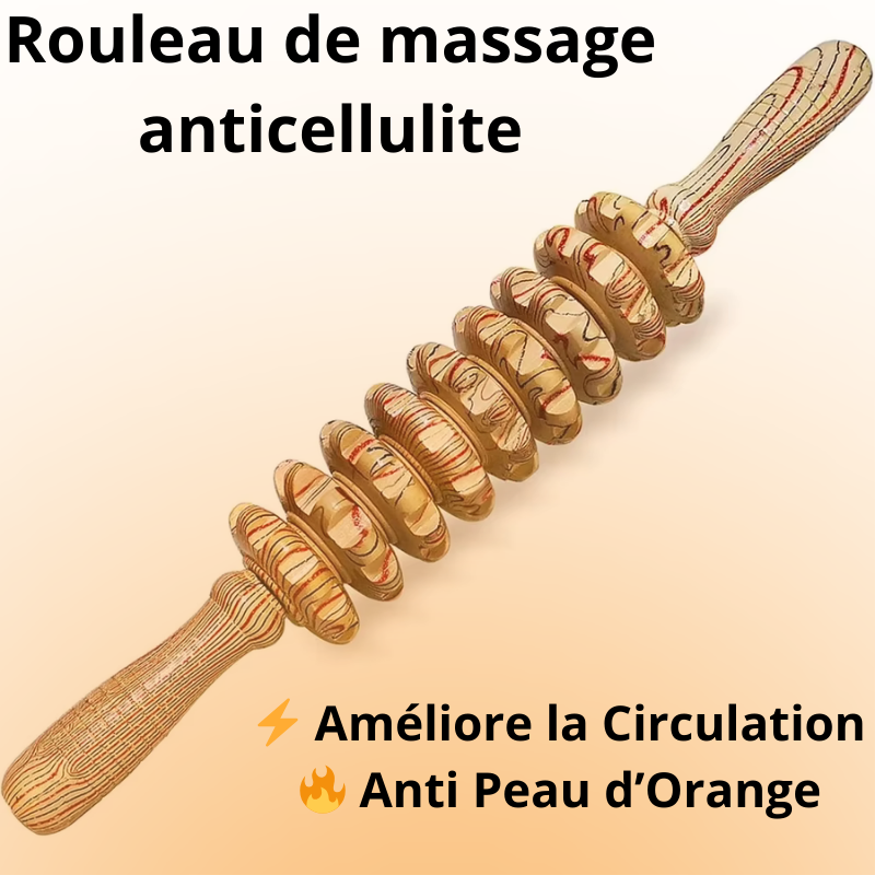 Rouleau en Bois Courbé – Massage Anti-Cellulite & Drainage Lymphatique
