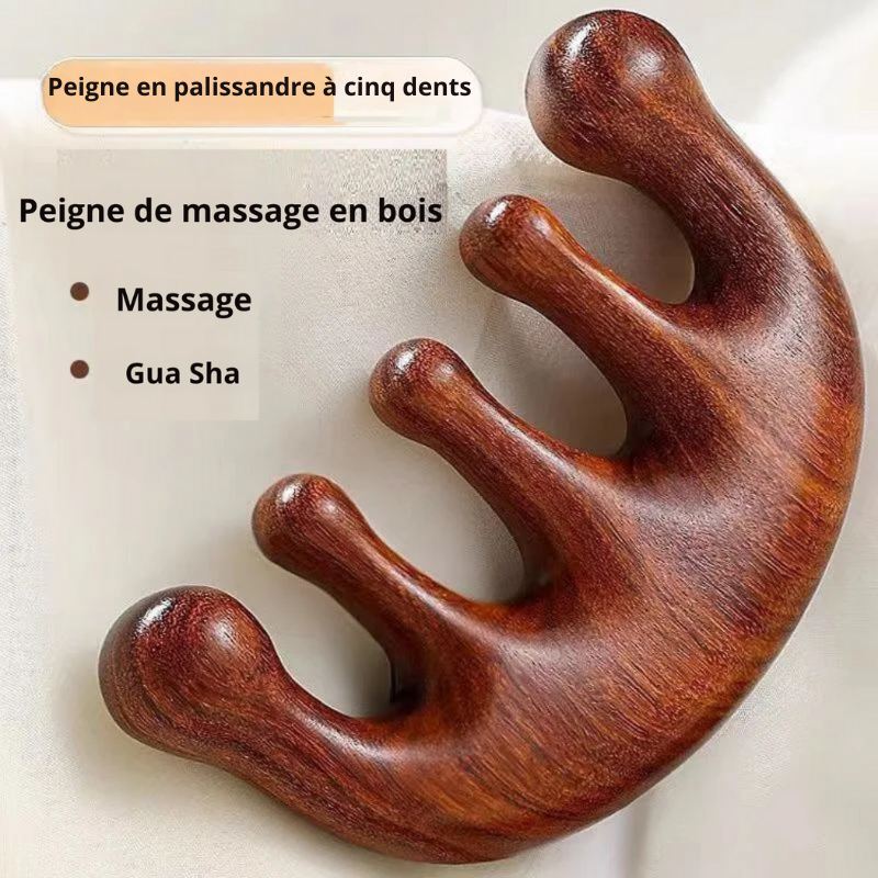 Peigne Massant en Bois Naturel – AMS01