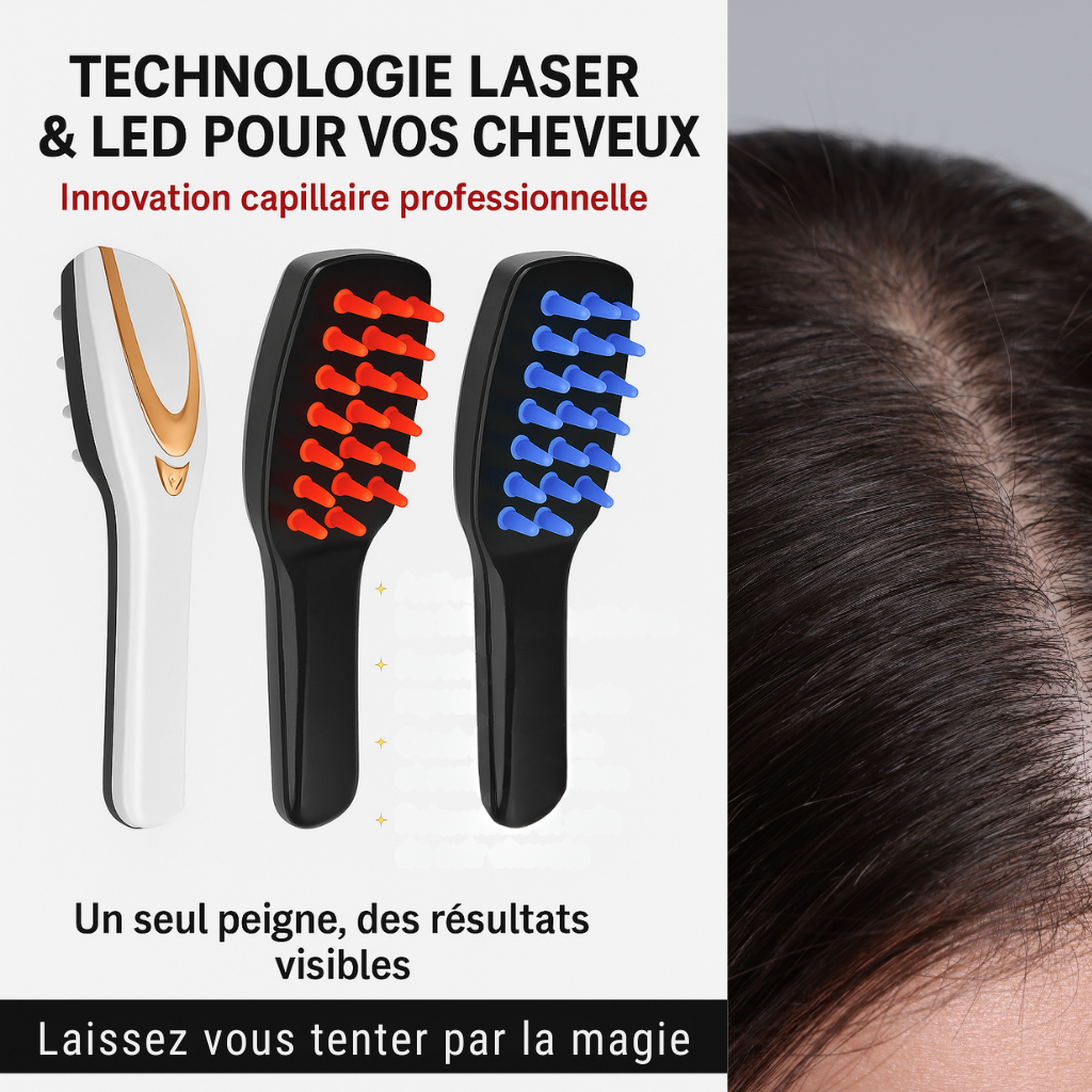 Peigne de Croissance Capillaire & Masseuse Cuir Chevelu