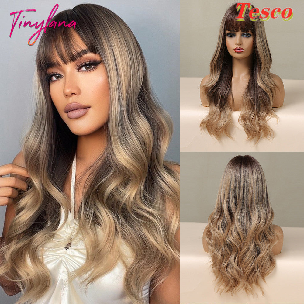 💖 Perruque Longue Bouclée – Style Doux & Élégant