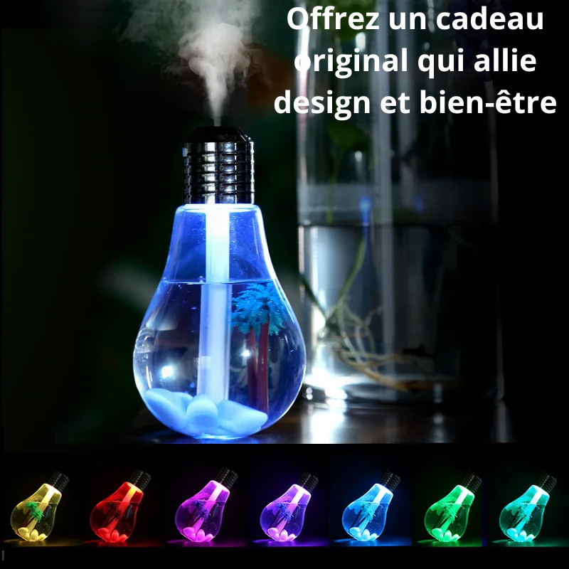 Mini Humidificateur LED Style Paysage – Brumisateur Silencieux USB avec Veilleuse Colorée