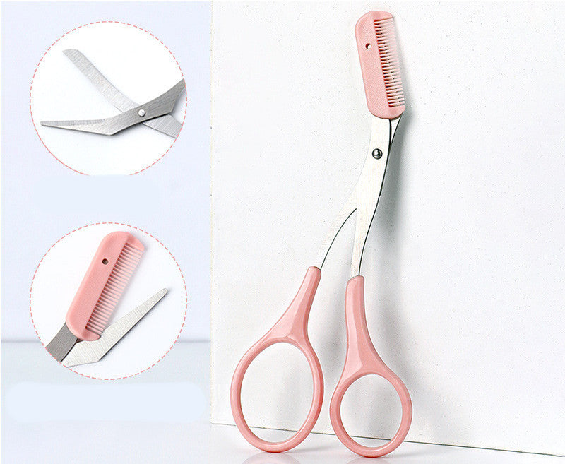 Couteau à Sourcils avec Peigne – Courbé en Forme de Lune