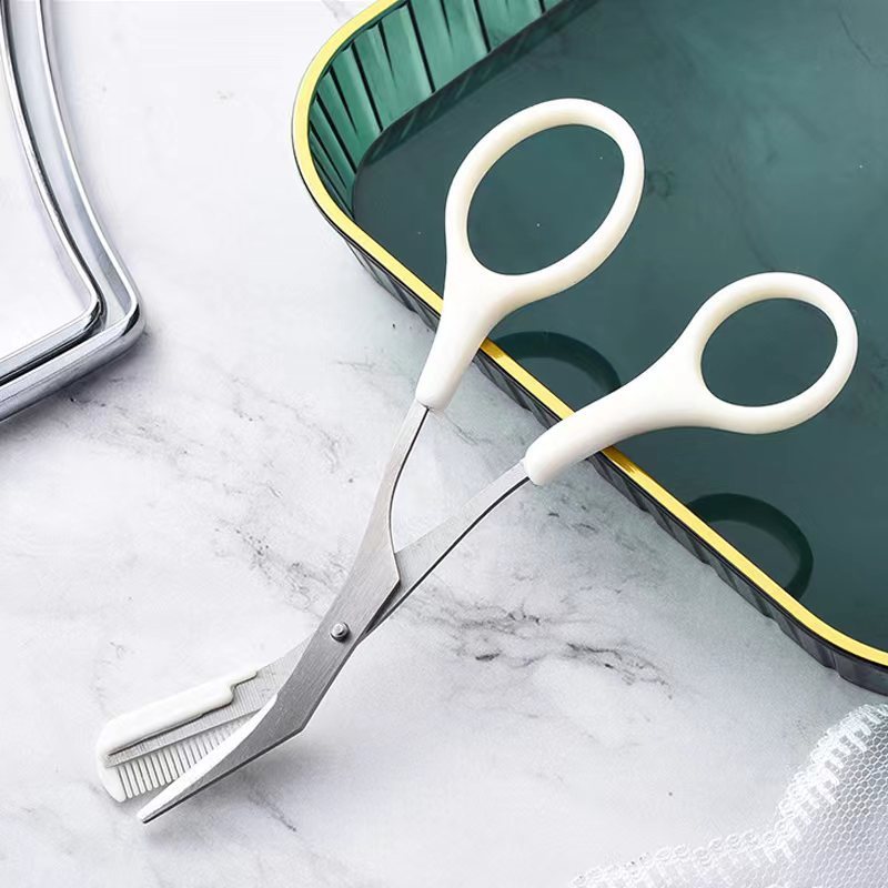 Couteau à Sourcils avec Peigne – Courbé en Forme de Lune
