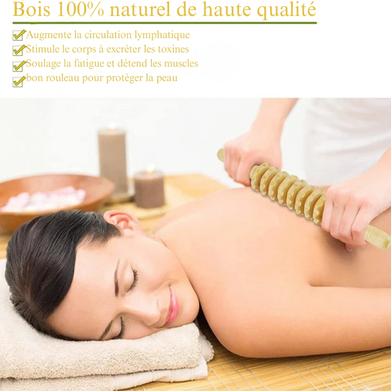 Rouleau en Bois Courbé – Massage Anti-Cellulite & Drainage Lymphatique