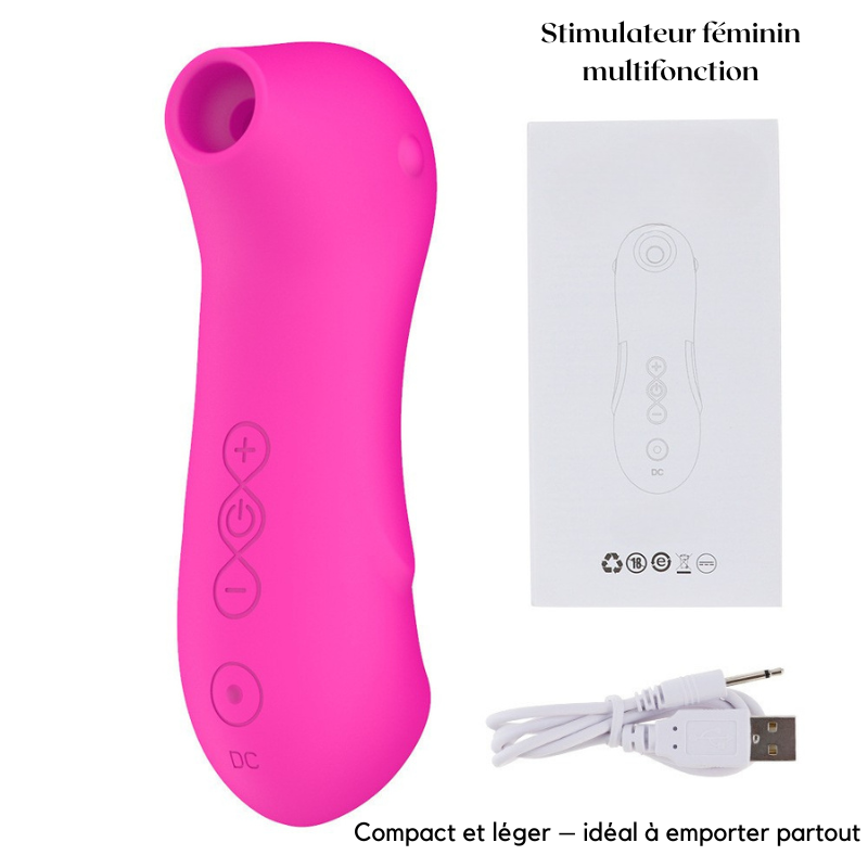 Vibromasseur Stimulateur Clitoridien avec Ventouse et Attache – Sex Toy Féminin