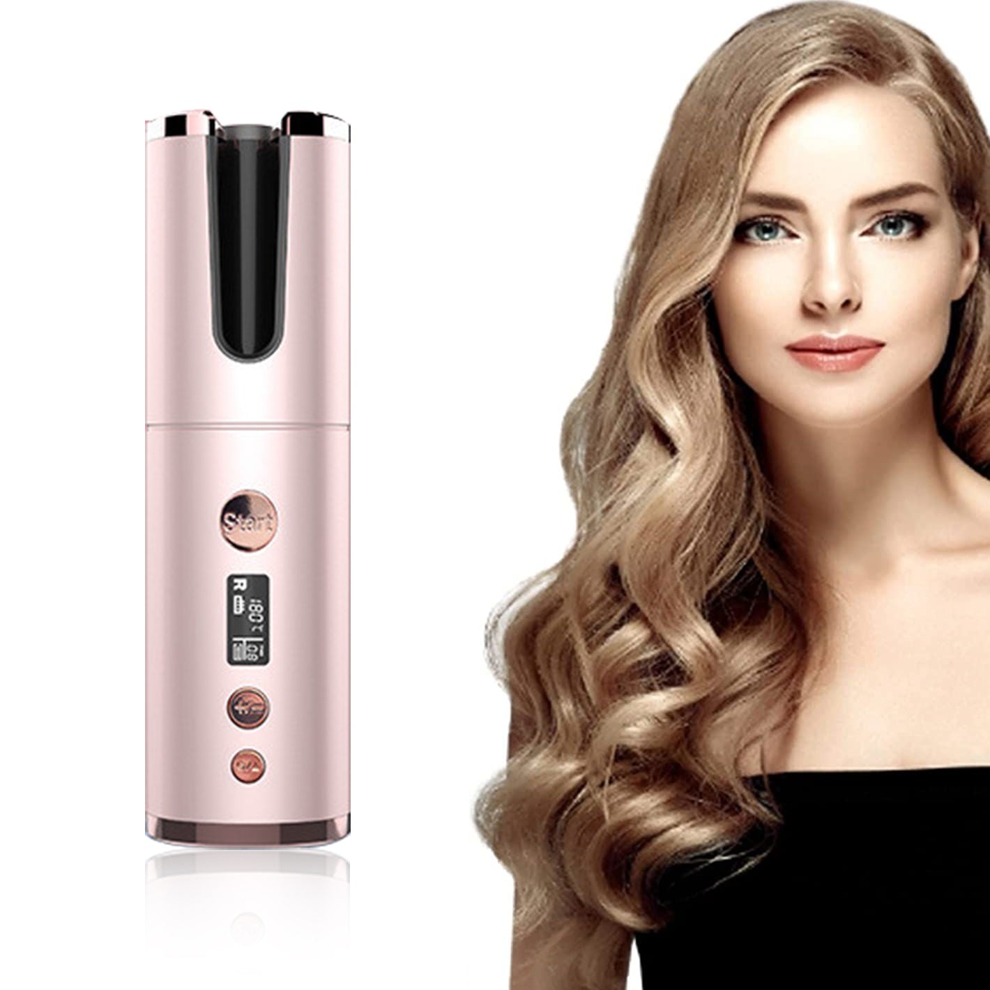 🌸 Fer à Boucler Automatique Sans Fil – Rechargeable USB