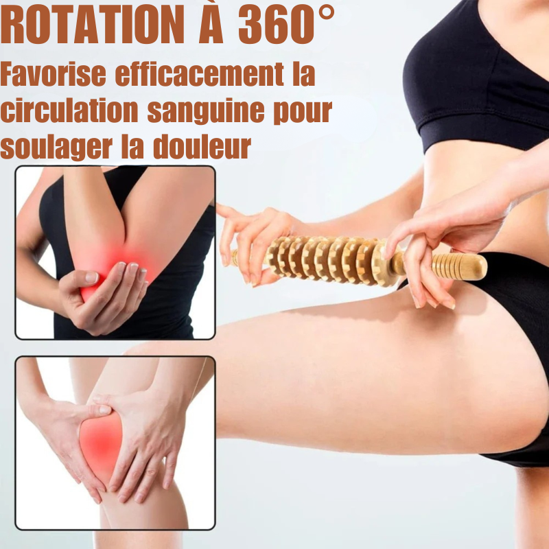Rouleau en Bois Courbé – Massage Anti-Cellulite & Drainage Lymphatique