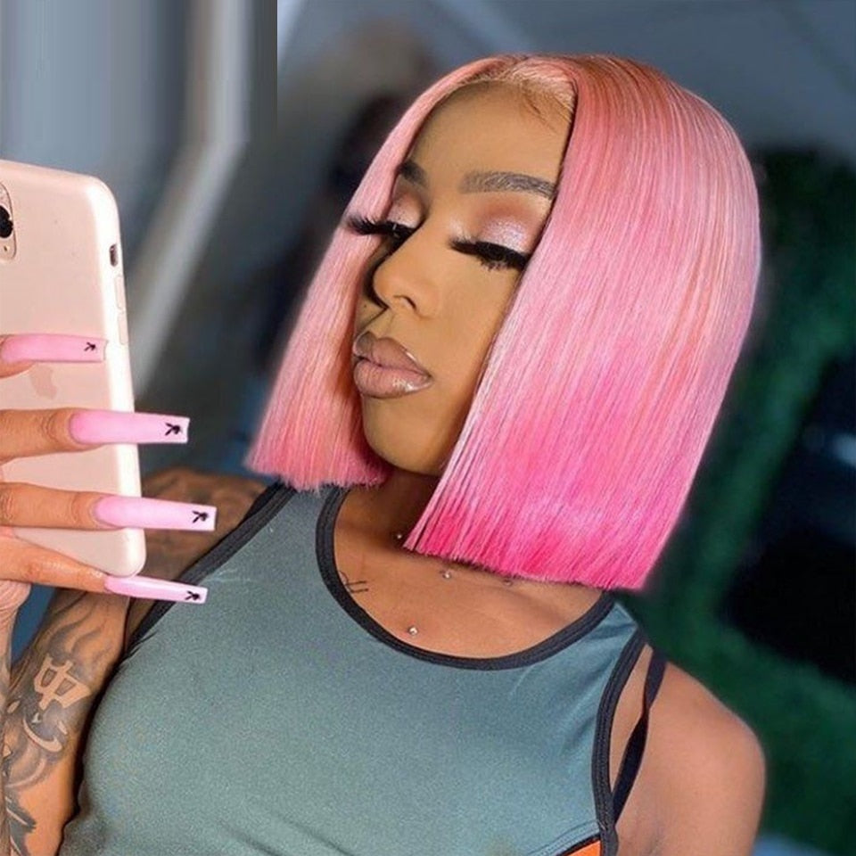 Perruque Lace Front Dégradée – Cheveux Humains de Haute Qualité, Semi-faite à la Machine