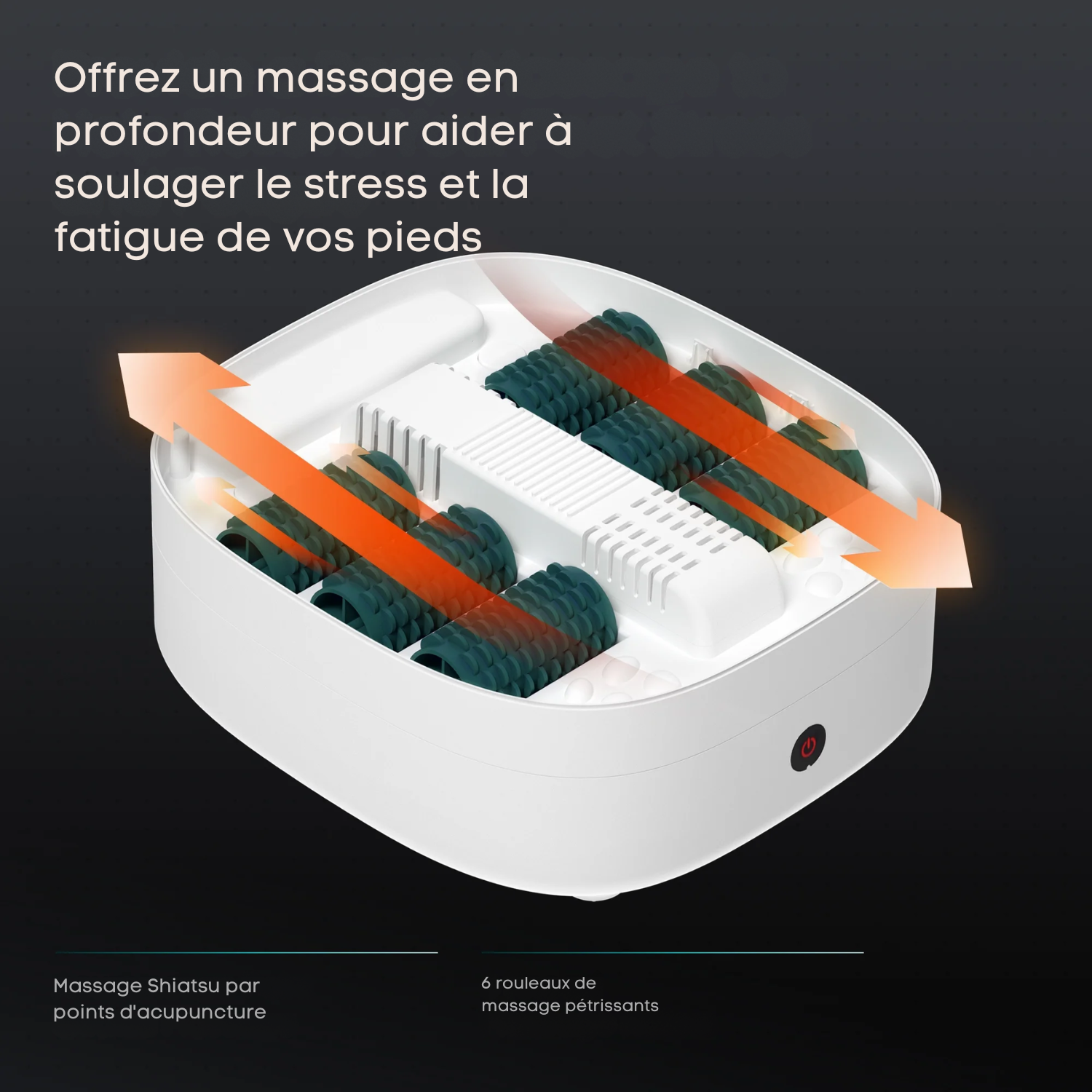 Bain de Pieds Massant Chauffant – Pliable avec Télécommande & Écran Digital – 6 Rouleaux de Massage – Vert