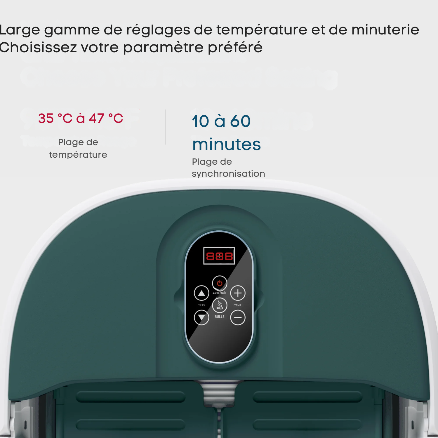 Bain de Pieds Massant Chauffant – Pliable avec Télécommande & Écran Digital – 6 Rouleaux de Massage – Vert