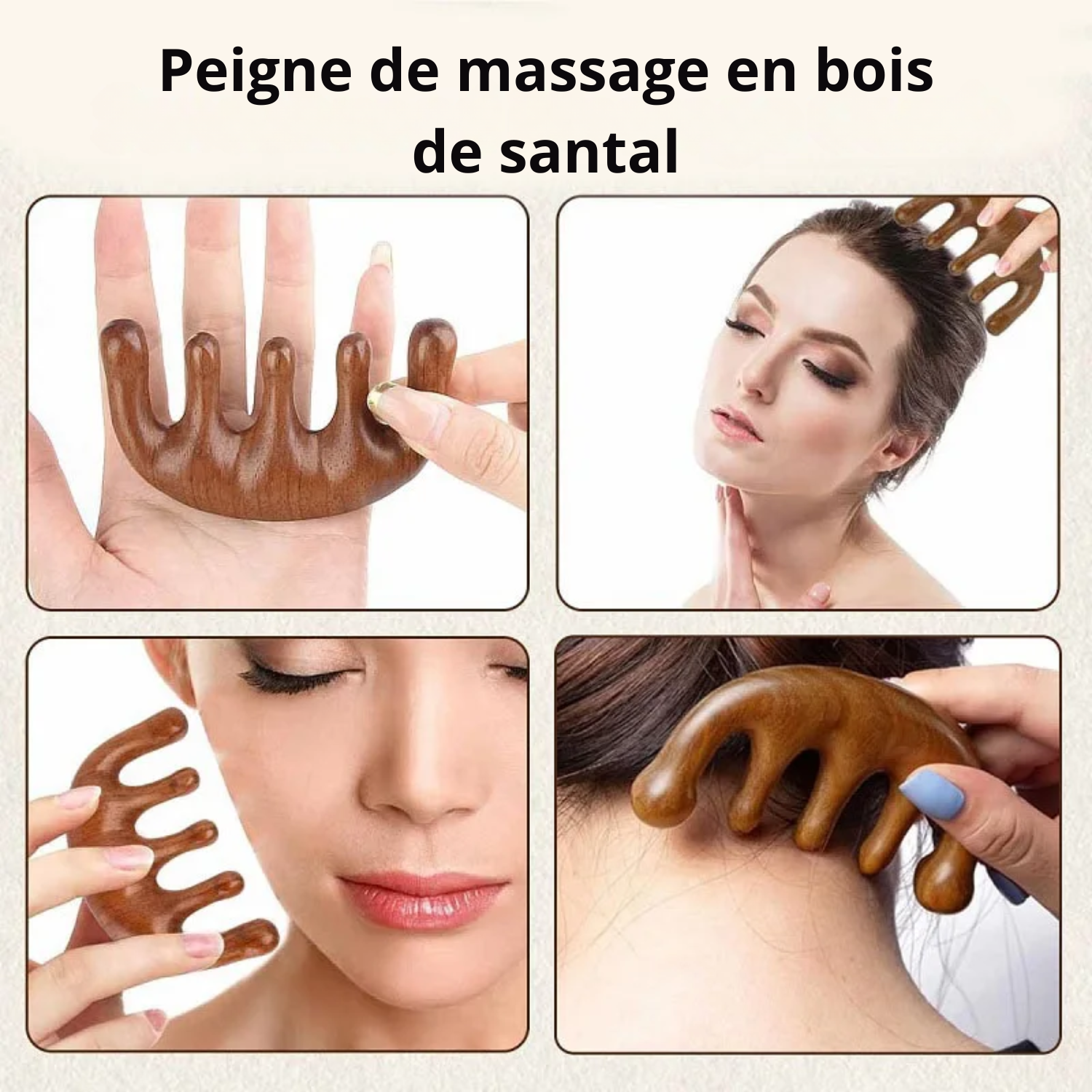 Peigne Massant en Bois Naturel – AMS01