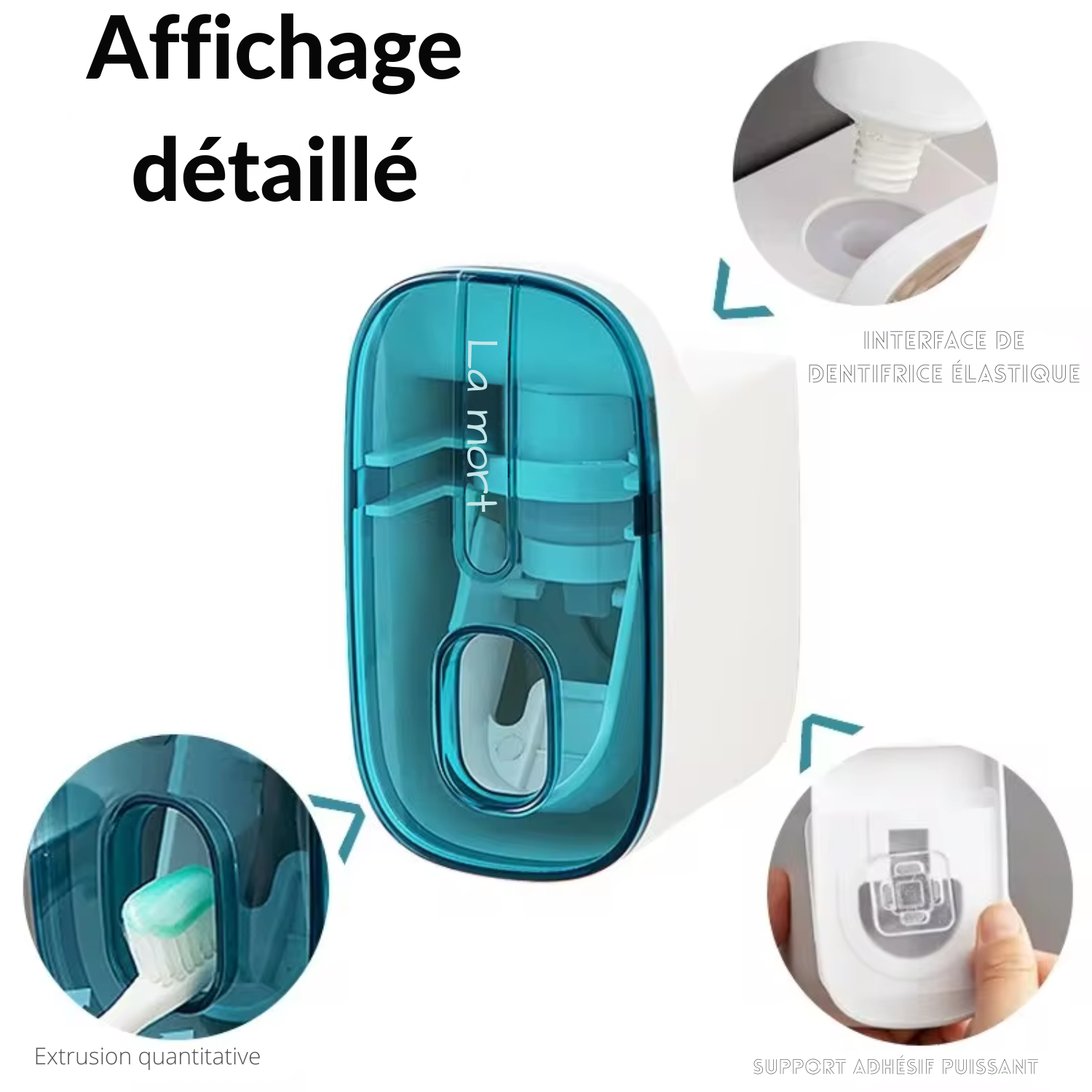 Distributeur Automatique de Dentifrice – 1 Pièce | Accessoire de Salle de Bain Mural | Presse-Dentifrice Paresseux avec Support pour Brosse à Dents