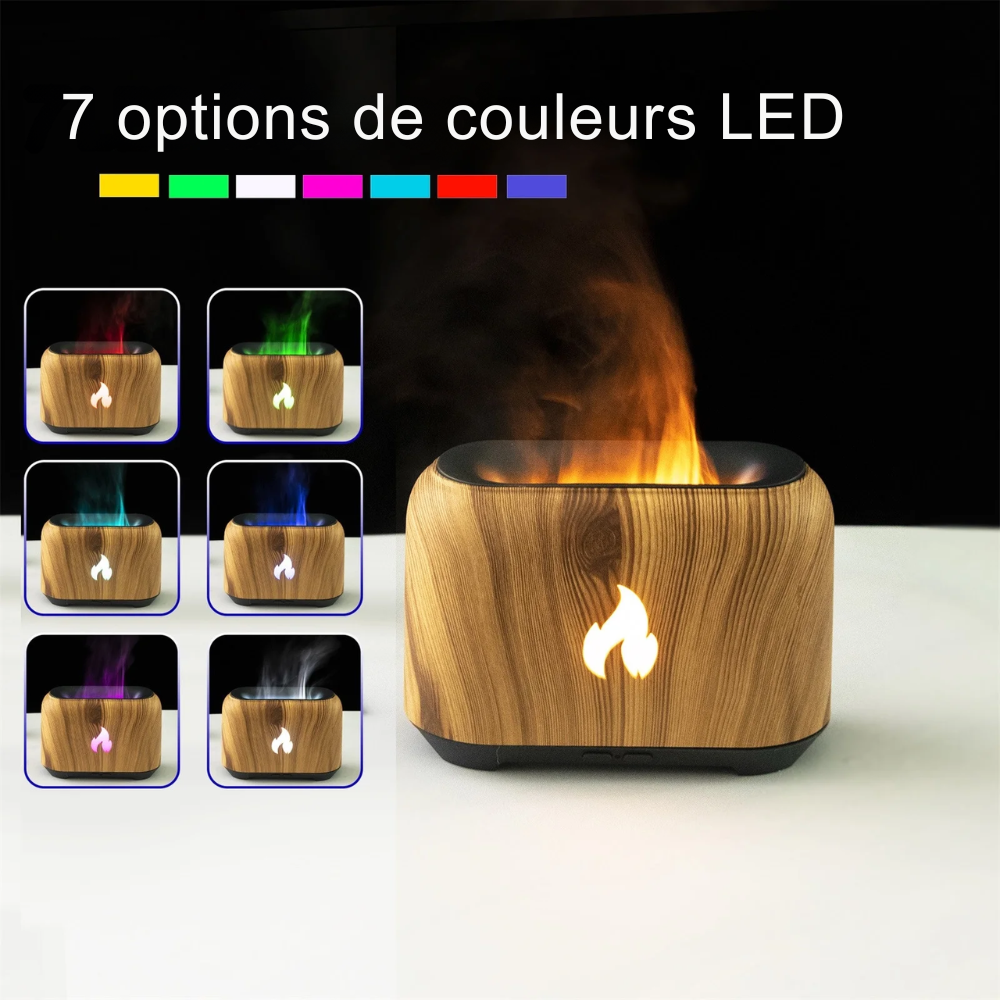 Diffuseur d’Arômes à Flamme 2023 – Humidificateur Amélioré Silencieux avec Effet Flamme pour Huiles Essentielles – 150 ml – Idéal pour la Maison ou le Bureau