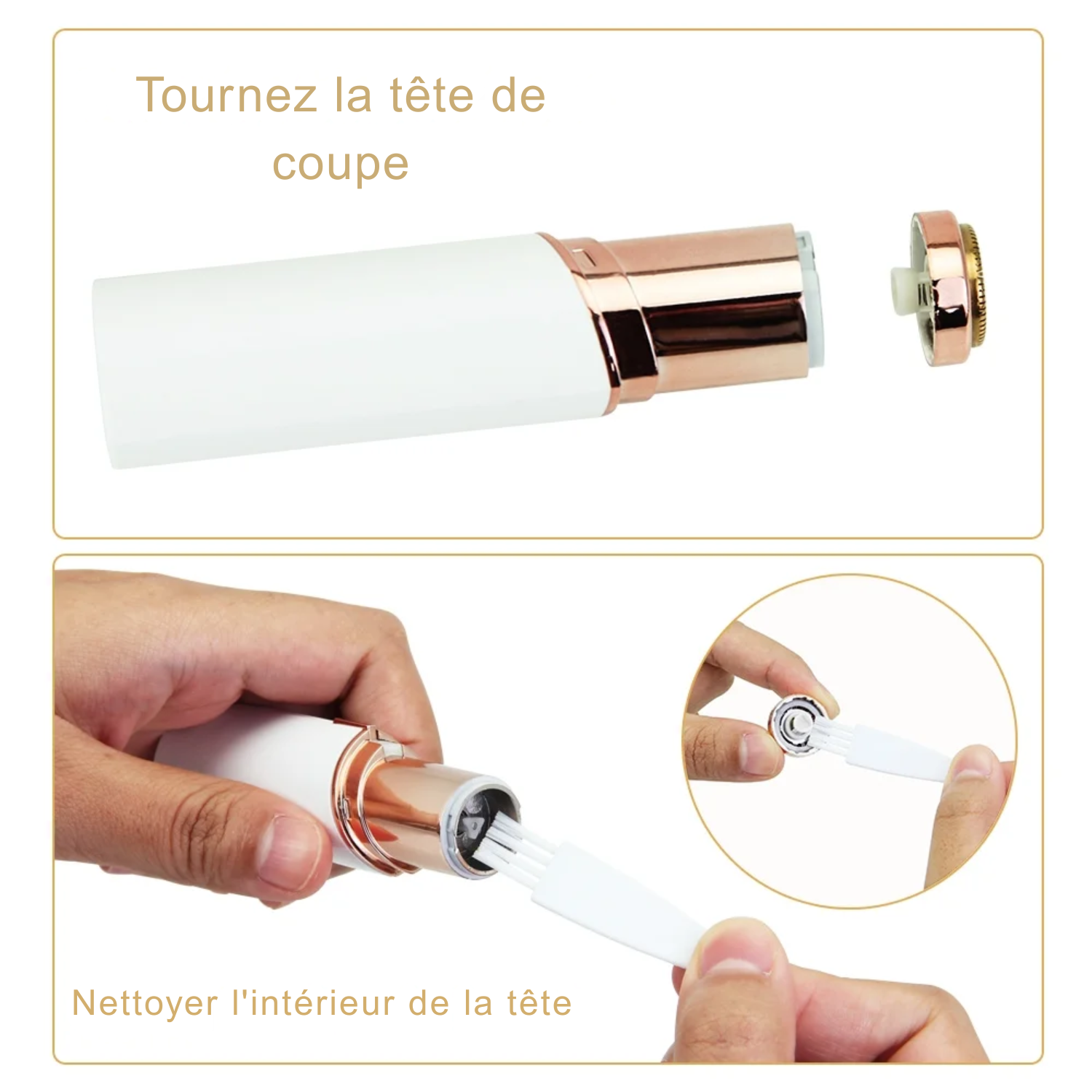 Rasoir Électrique pour Femme – Épilateur Visage et Corps Élimination Douce des Poils Faciaux et Corporels – Pour Joue, Menton, Aisselles et Corps Entier