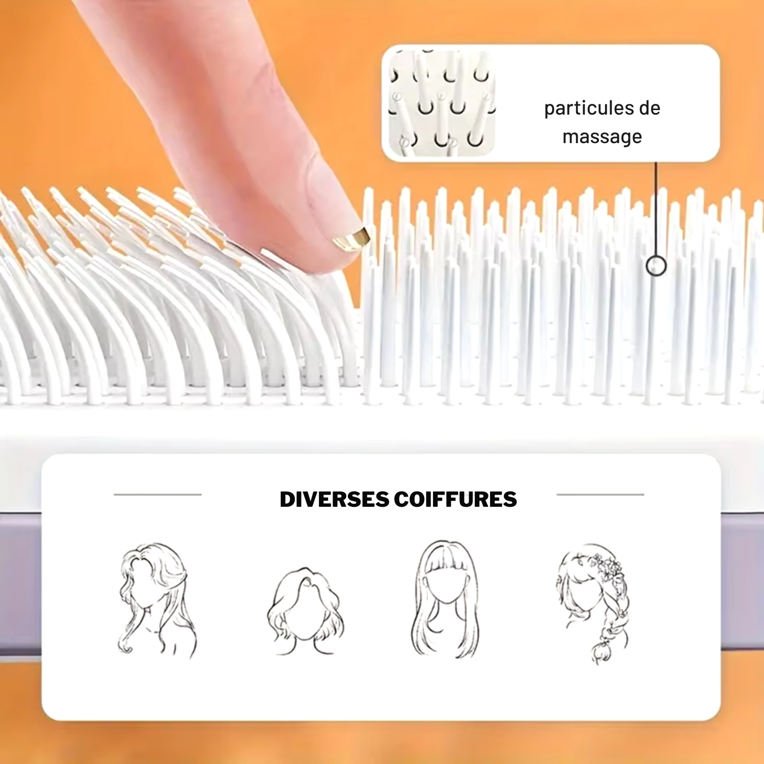 Brosse à Cheveux Magique Auto-Nettoyante Rotative – Coussin d’Air Massant & Brosse Lissante Antistatique pour Femmes