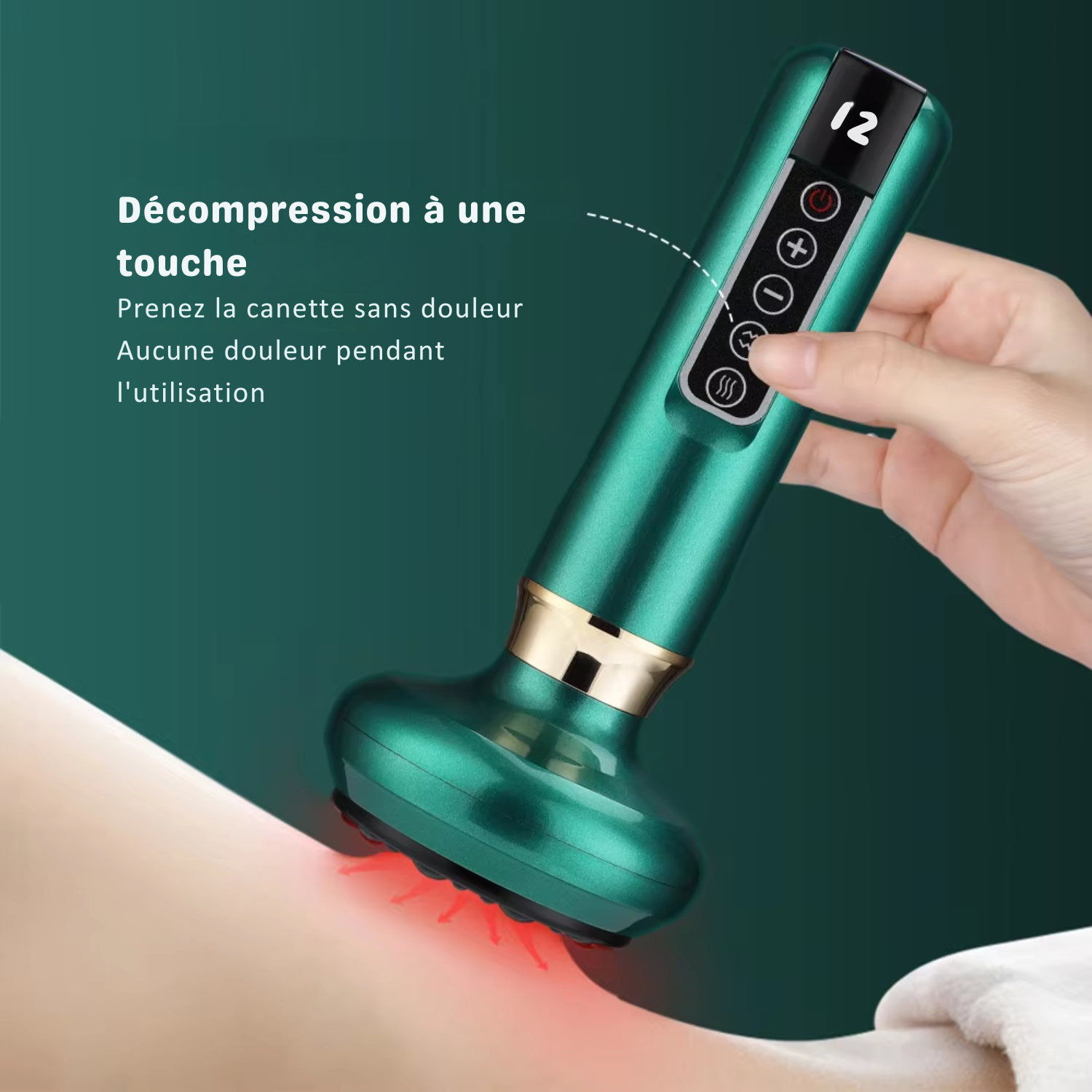 Masseur Électrique à Ventouses – Appareil d’Aspiration avec Chaleur Infrarouge, Guasha, Anti-Cellulite, Drainage Lymphatique et Massage Amincissant