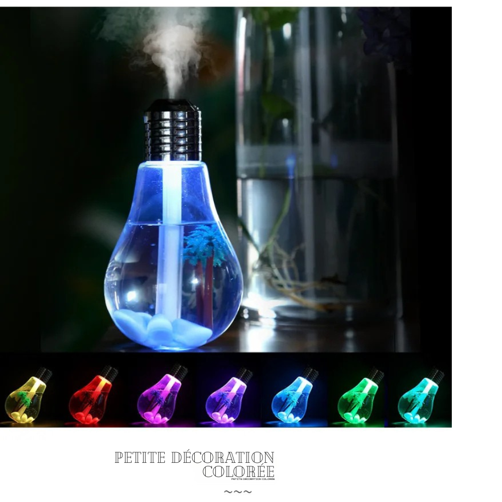 Mini Humidificateur LED Style Paysage – Brumisateur Silencieux USB avec Veilleuse Colorée