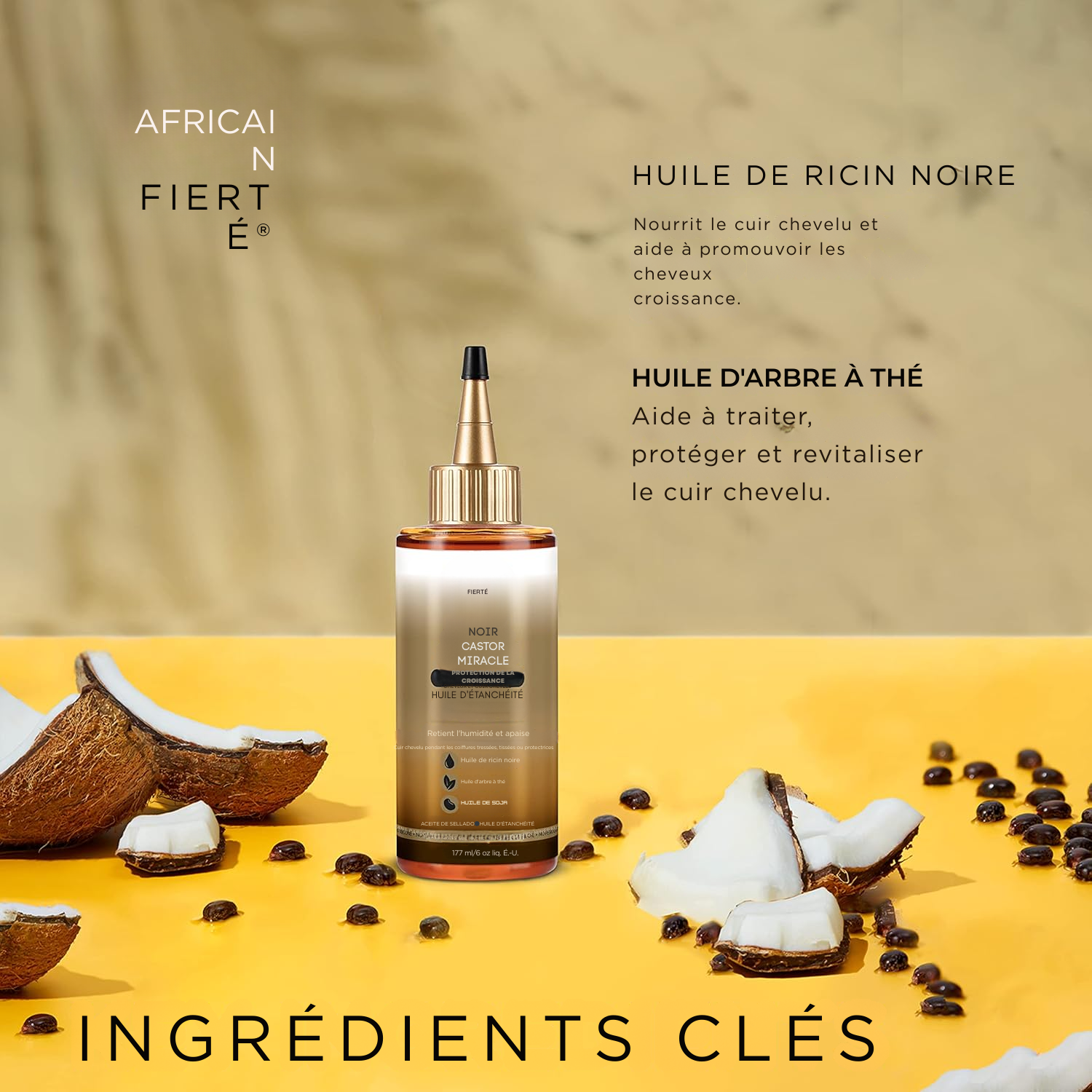 Huile Scellante Cheveux & Cuir Chevelu Black Castor Miracle – 3 x 177 ml | À l’Huile de Ricin Noire, Arbre à Thé & Soja