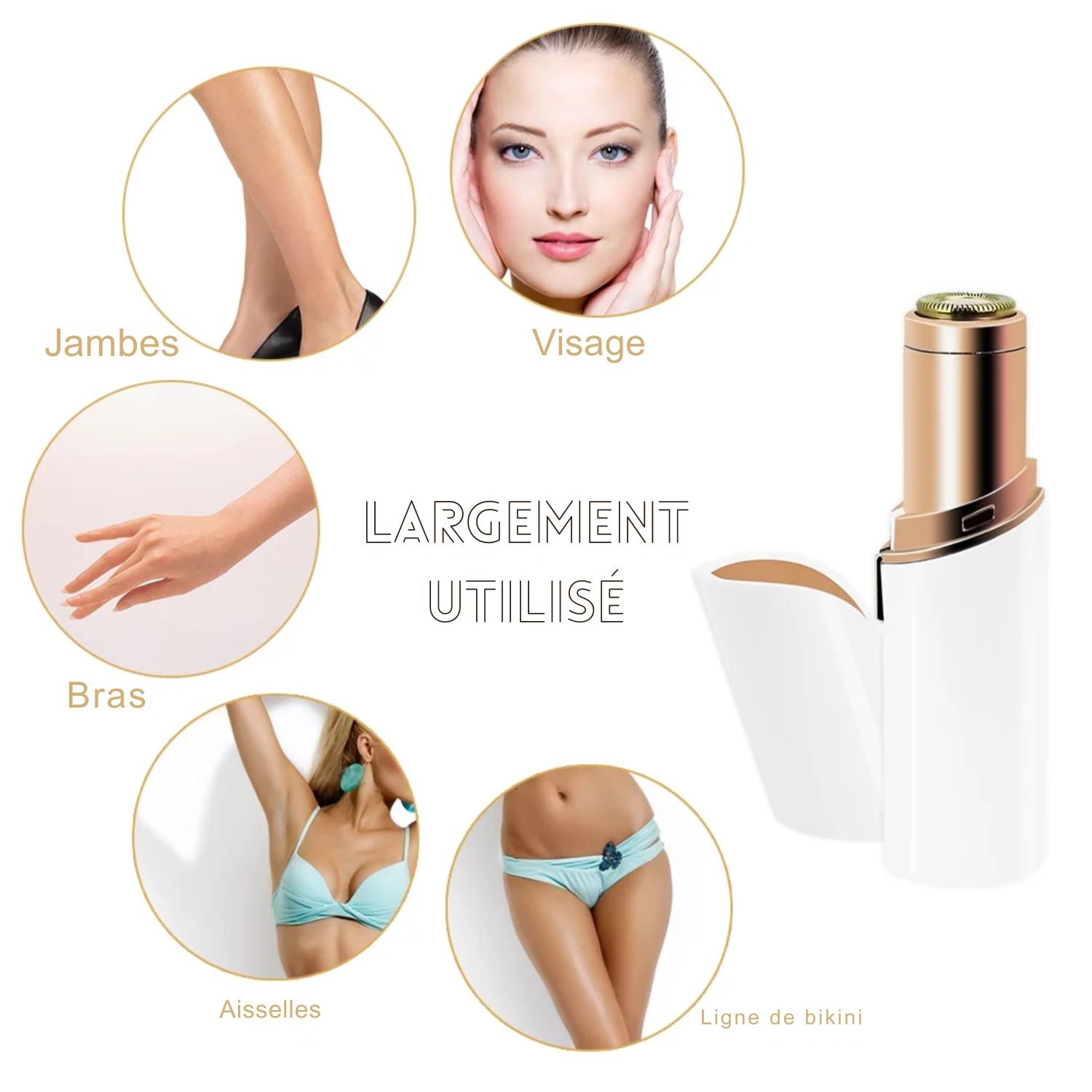 Rasoir Électrique pour Femme – Épilateur Visage et Corps Élimination Douce des Poils Faciaux et Corporels – Pour Joue, Menton, Aisselles et Corps Entier