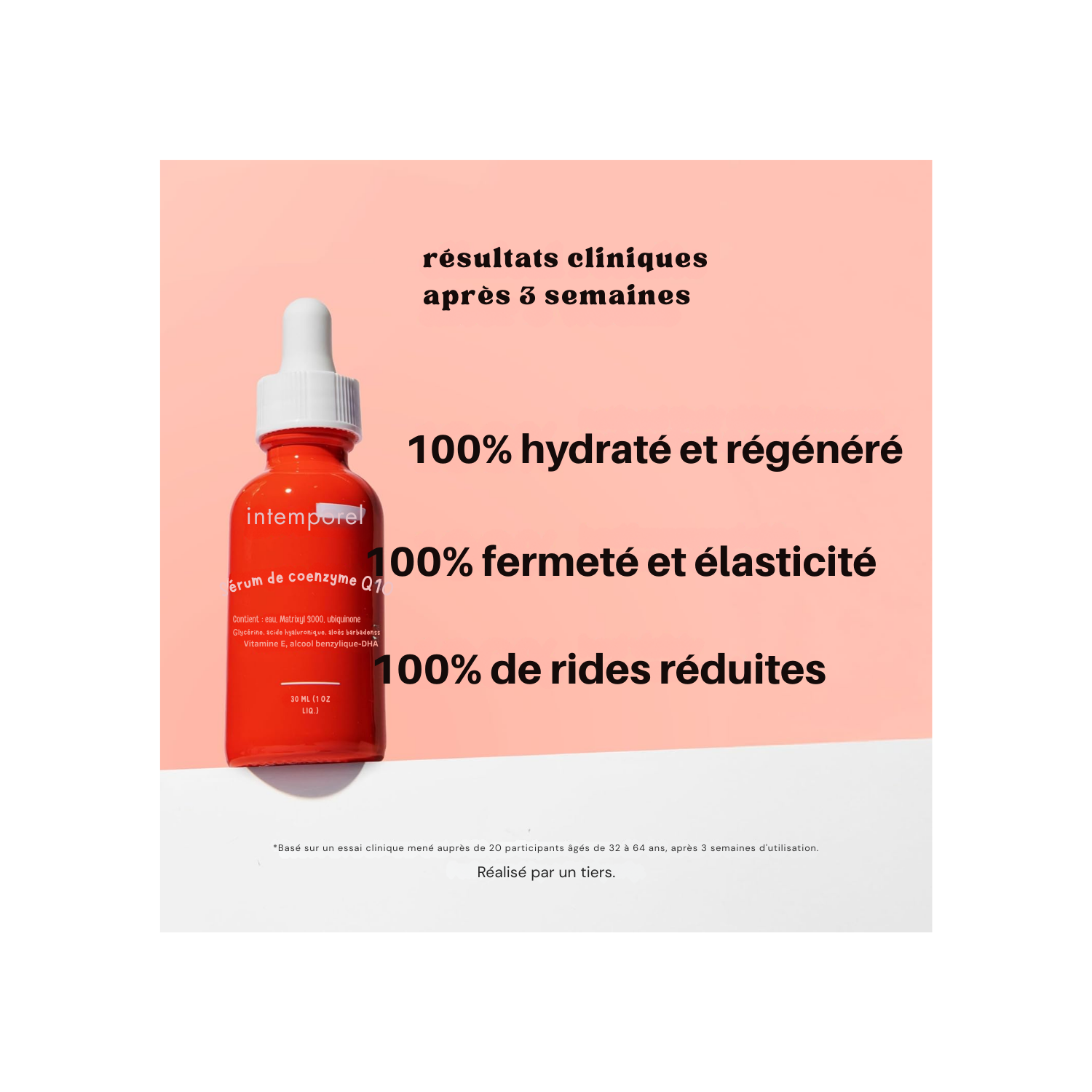 Sérum à la Coenzyme Q10 – Sérum de soin pour lisser la peau – Sans parfum – Coenzyme Q10ith Hyaluronic Acid - 1 Oz