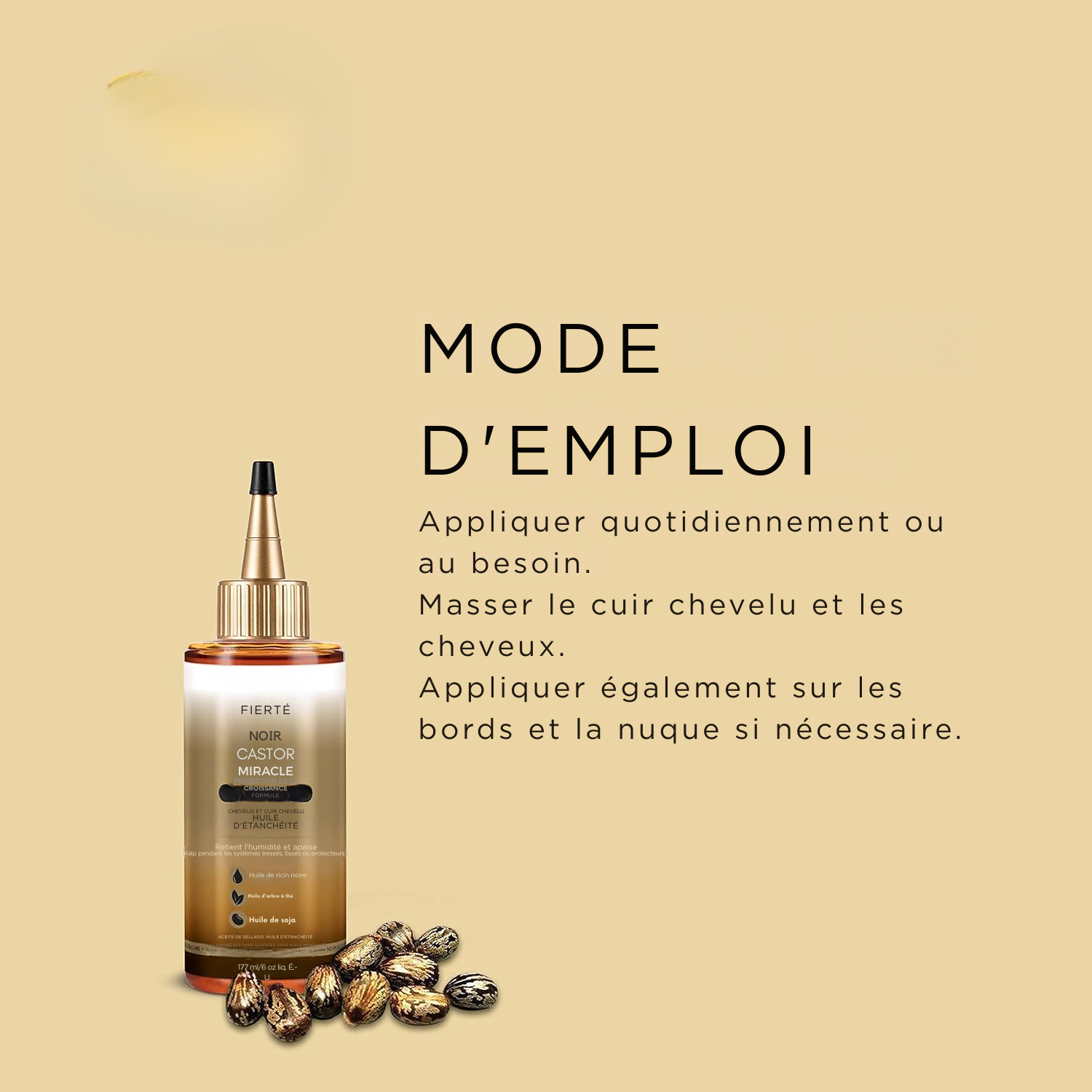 Huile Scellante Cheveux & Cuir Chevelu Black Castor Miracle – 3 x 177 ml | À l’Huile de Ricin Noire, Arbre à Thé & Soja
