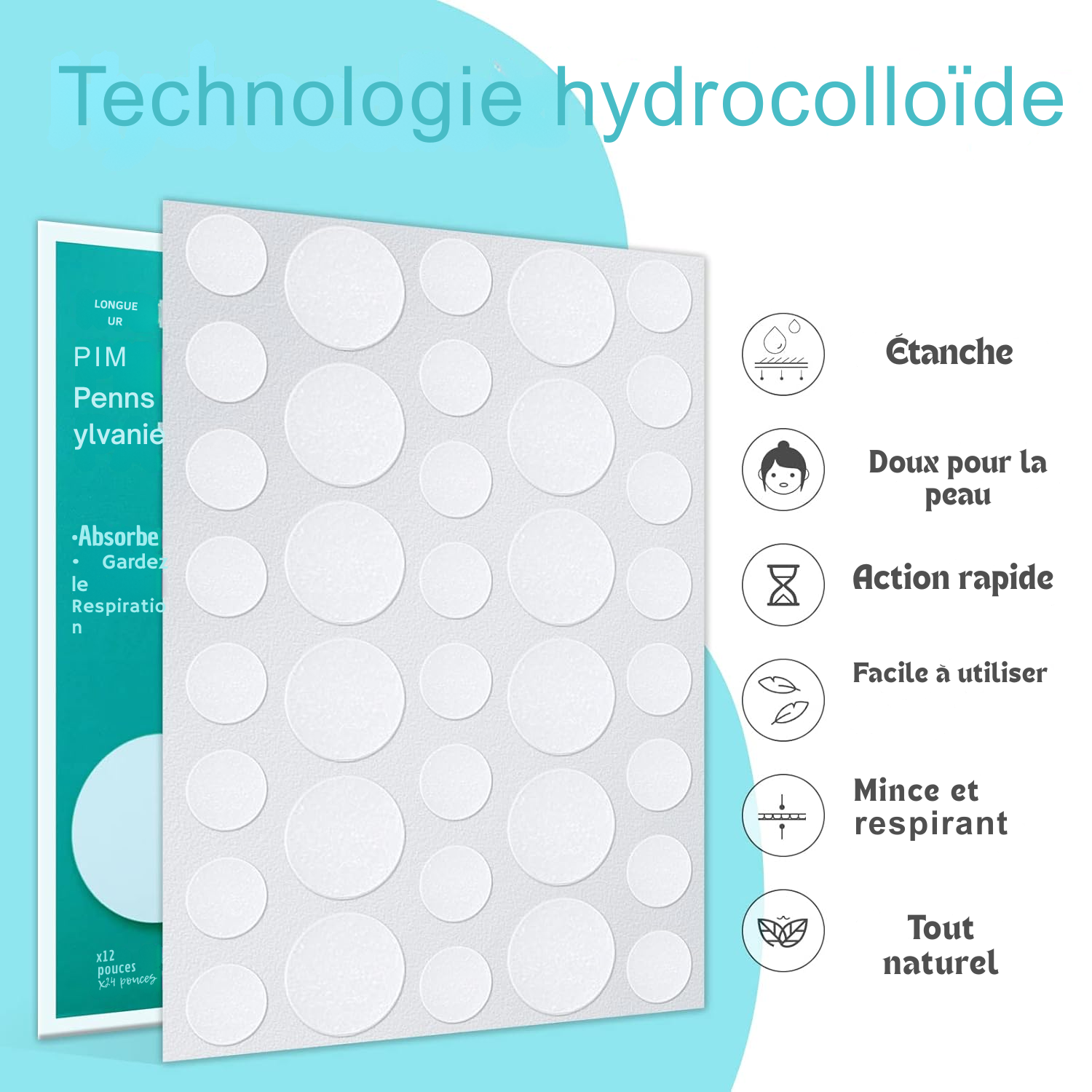 180 Patchs Anti-Boutons pour le Visage – Patchs d’Acné Invisibles en Hydrocolloïde
