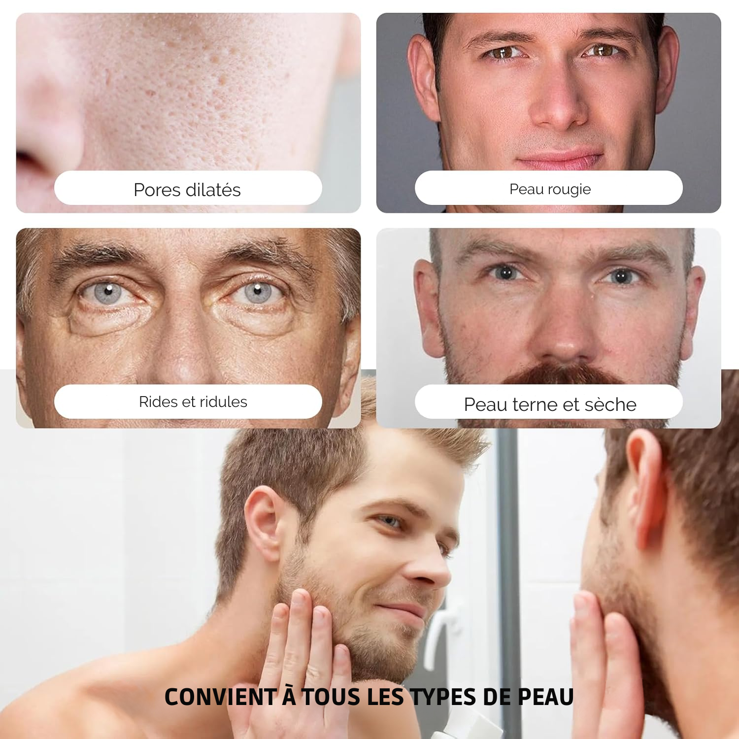 Baume au Suif Anti-Rides, Kit de Soin 3-en-1 pour Homme – Sérum au Suif & Nettoyant Visage, Coffret de Soin du Visage pour Homme, Hydratant au Suif pour le Visage, Baume 100 % Naturel au Suif de Bœuf, Réduit les Rides et Ridules.
