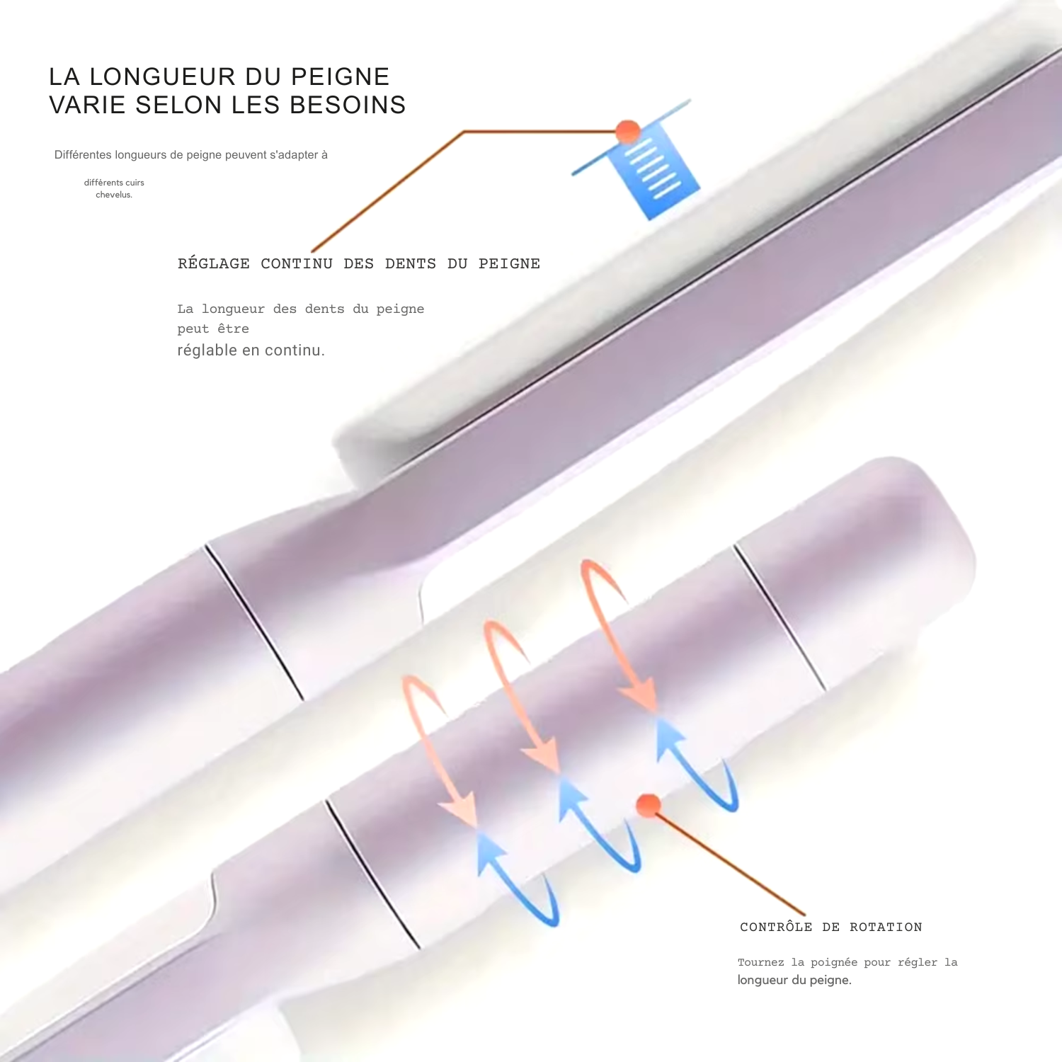 Brosse à Cheveux Magique Auto-Nettoyante Rotative – Coussin d’Air Massant & Brosse Lissante Antistatique pour Femmes
