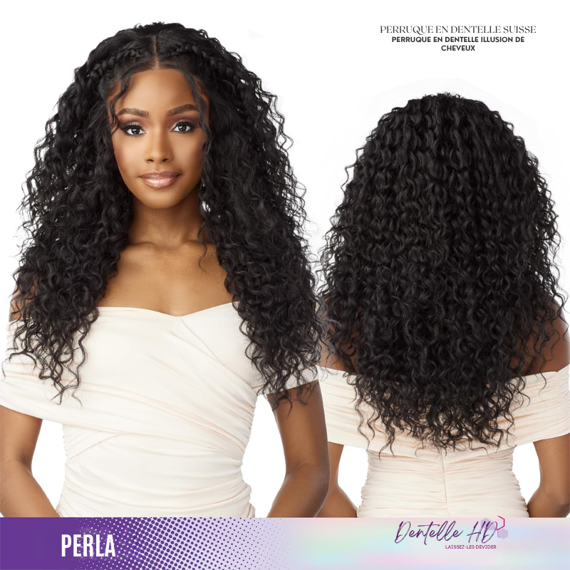 Perruque Synthétique Lace Front 13x6 – Modèle "Perla" Sans colle – Fait main – Densité naturelle