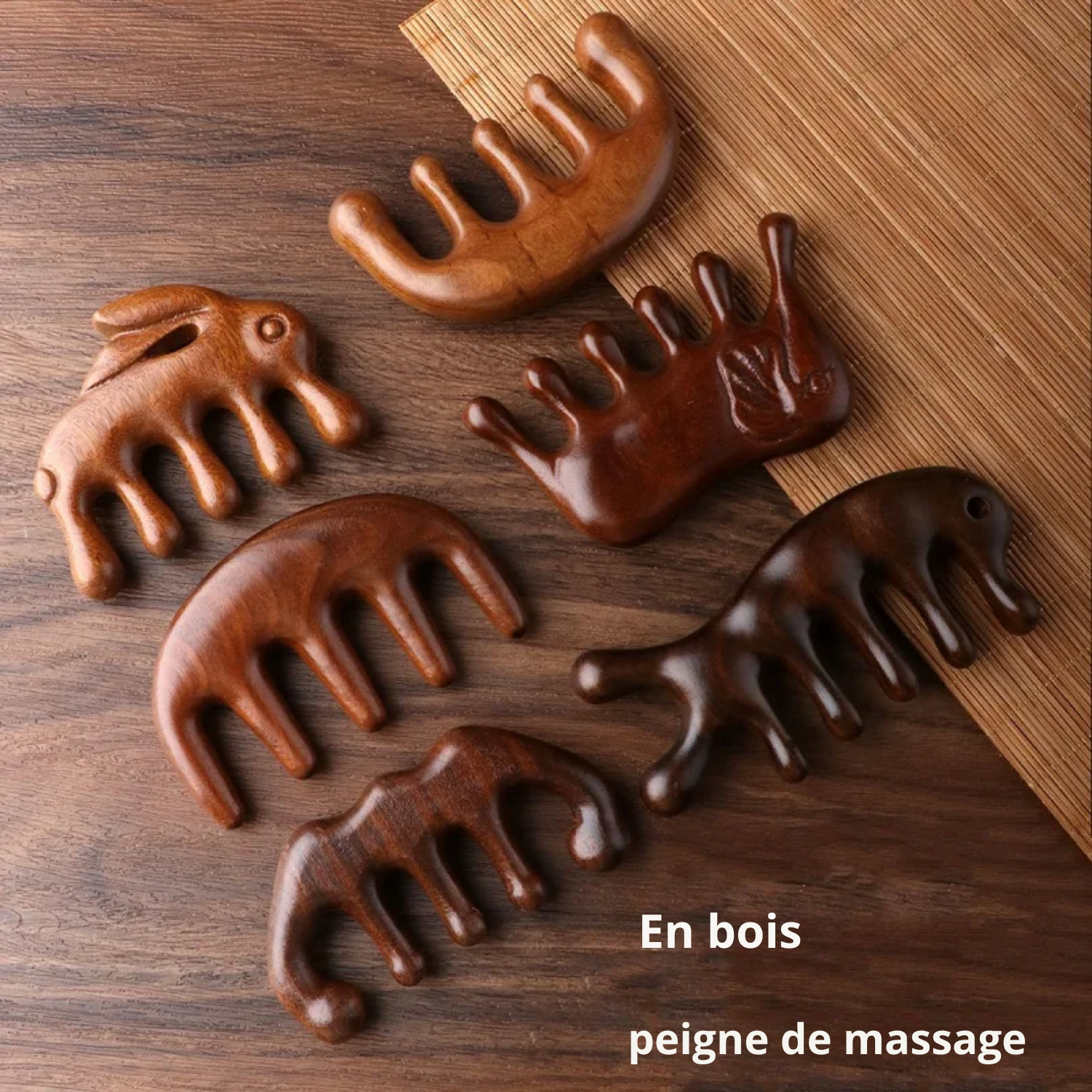 Peigne Massant en Bois Naturel – AMS01