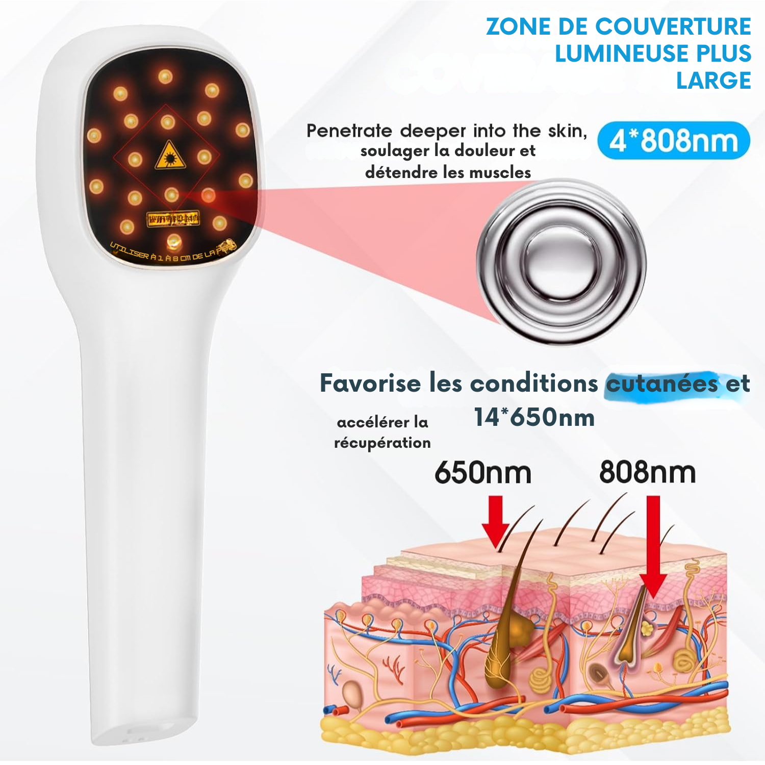 🔴 Appareil de Photothérapie LED Rouge – Dispositif LLLT à Basse Intensité avec Trépied & Écran Digital – Pour Réduction de la Fatigue chez l'Humain et l'animal
