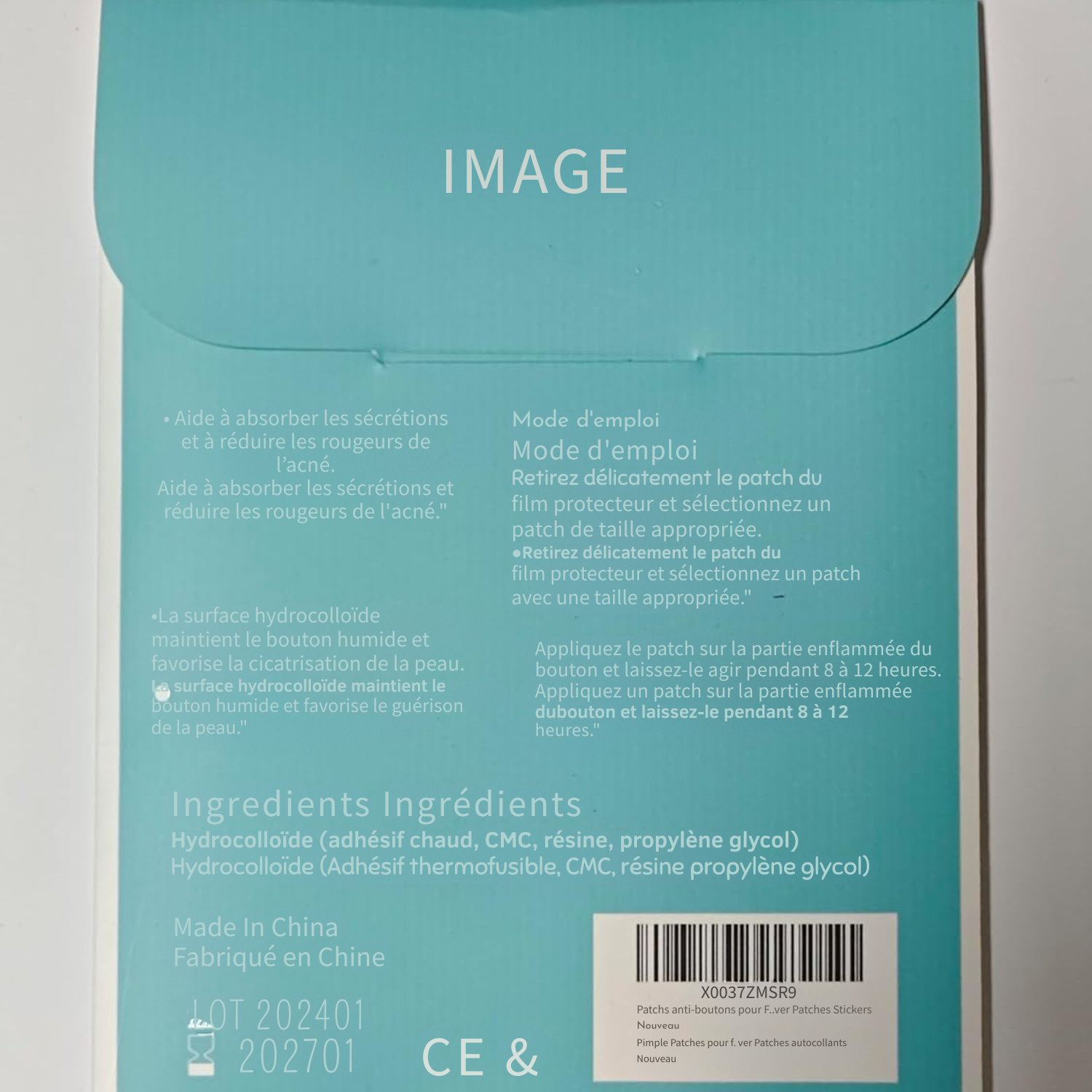 180 Patchs Anti-Boutons pour le Visage – Patchs d’Acné Invisibles en Hydrocolloïde