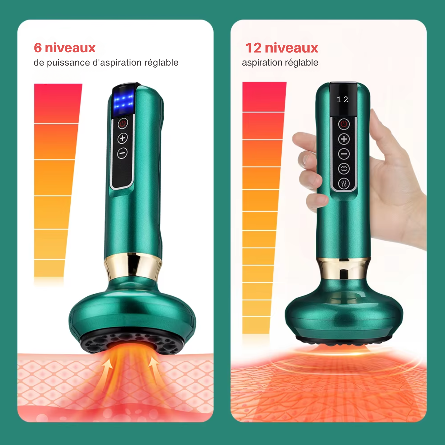 Masseur Électrique à Ventouses – Appareil d’Aspiration avec Chaleur Infrarouge, Guasha, Anti-Cellulite, Drainage Lymphatique et Massage Amincissant