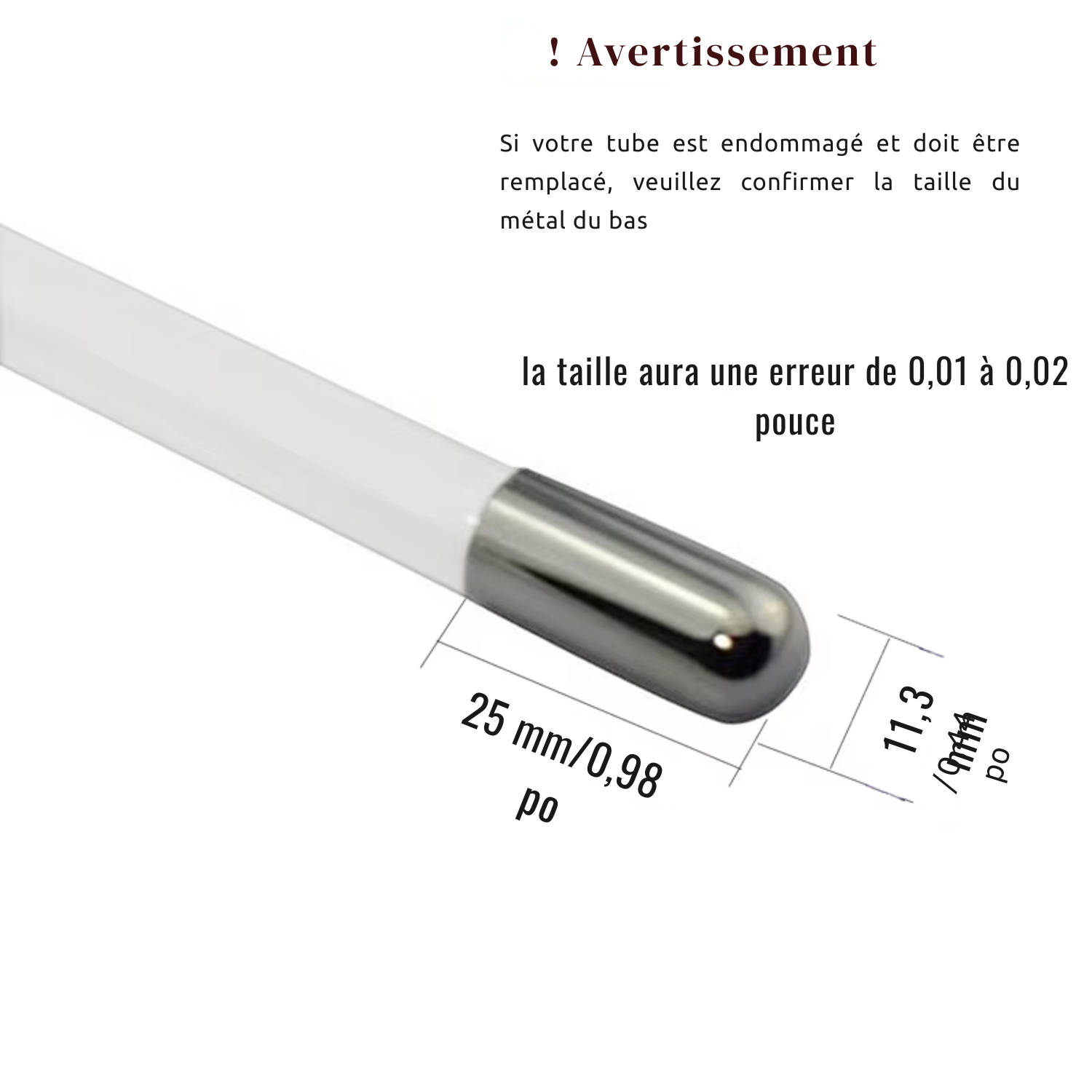 Électrode de Rechange HF – Tube en Verre Neon/Argon | Accessoire pour Appareil Haute Fréquence Visage