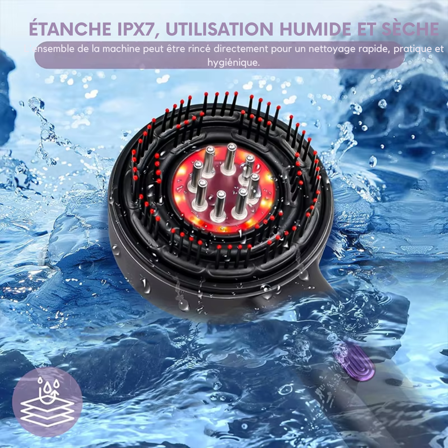 Peigne Massant Électrique pour le Cuir Chevelu – Anti-Chute & Stimulation de la Pousse