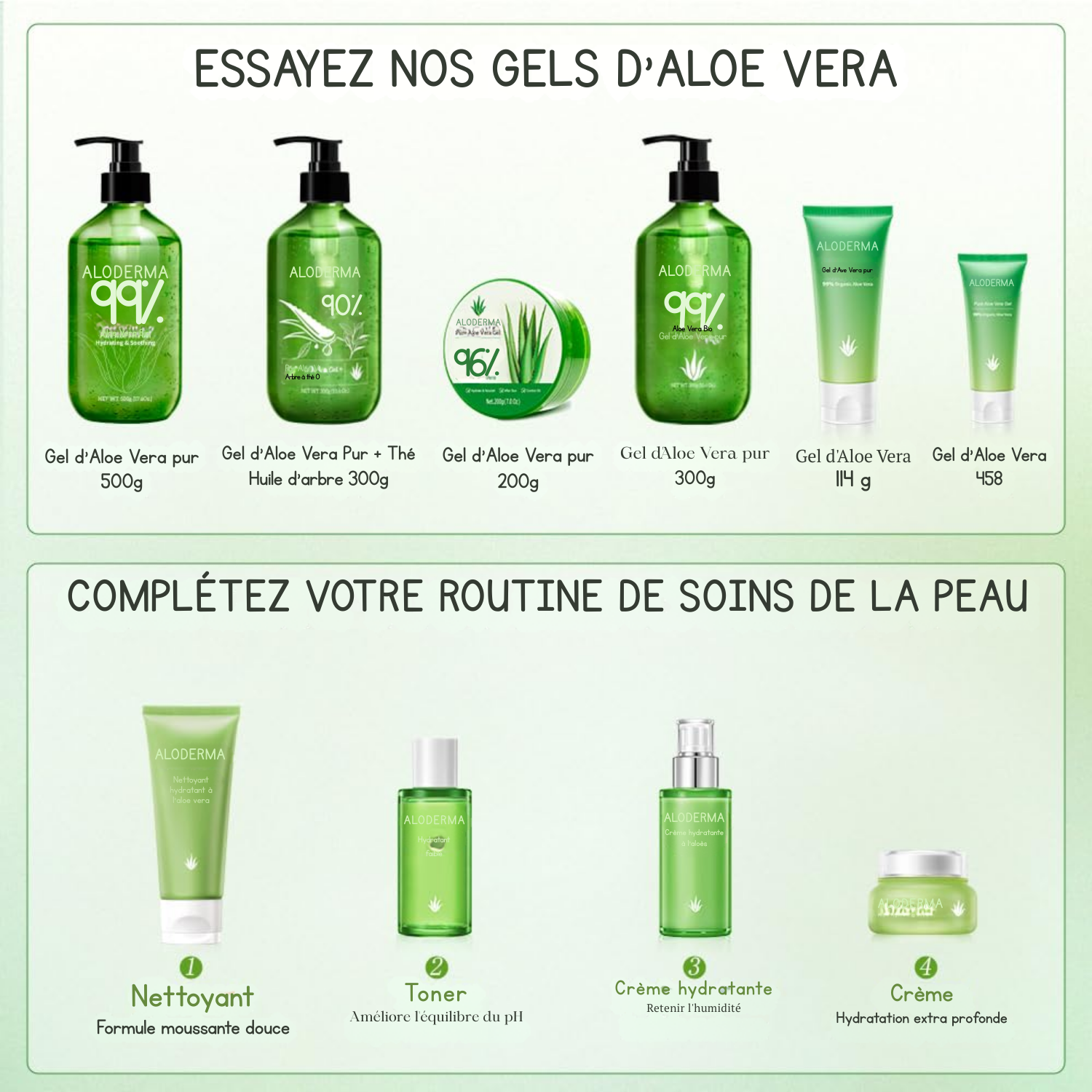 Gel d’Aloe Vera Bio pour Visage & Corps – 96 % Pur, Hydratant Apaisant – 200 ml