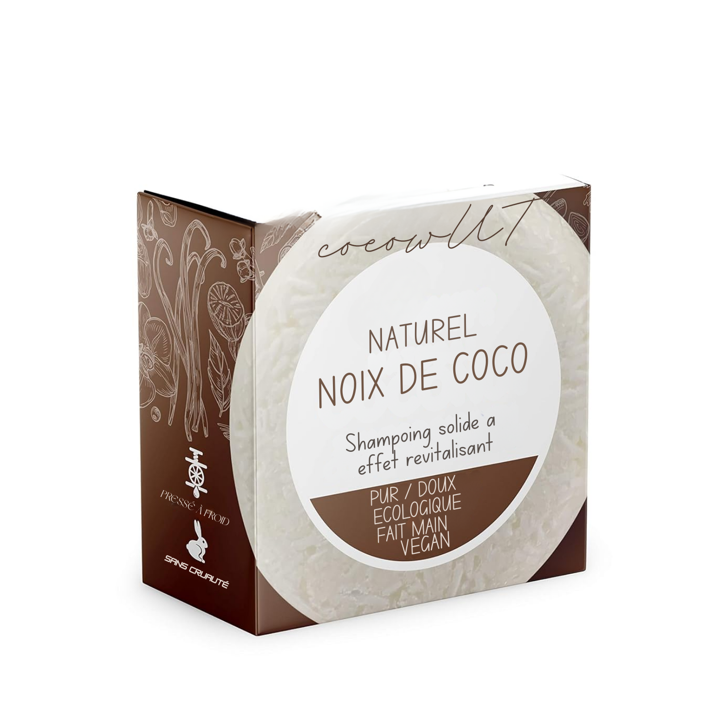 Shampooing Solide au Coco – Effet Après-Shampooing – 100 % Bio & Naturel – Zéro Déchet