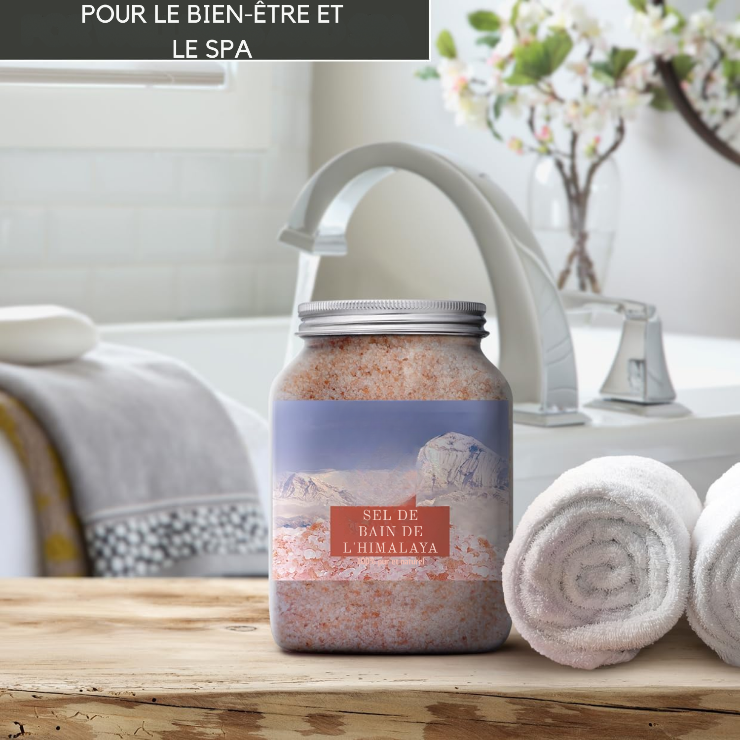 Sel Rose de l’Himalaya – 100 % Pur et Naturel – Cristaux de Sel 1300 g (46 oz)