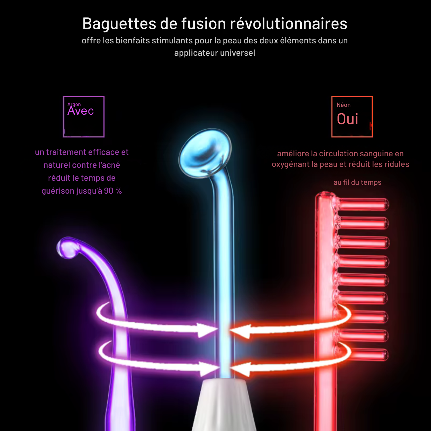 Électrode de Rechange HF – Tube en Verre Neon/Argon | Accessoire pour Appareil Haute Fréquence Visage
