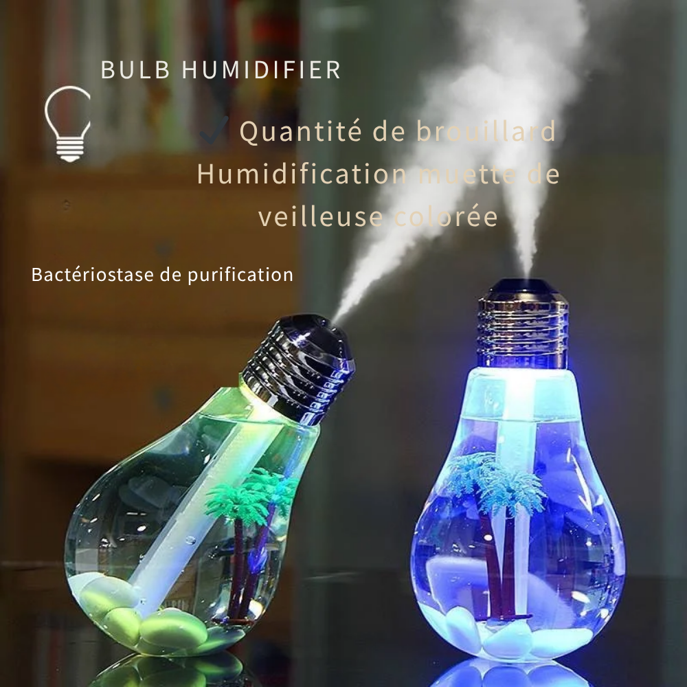 Mini Humidificateur LED Style Paysage – Brumisateur Silencieux USB avec Veilleuse Colorée