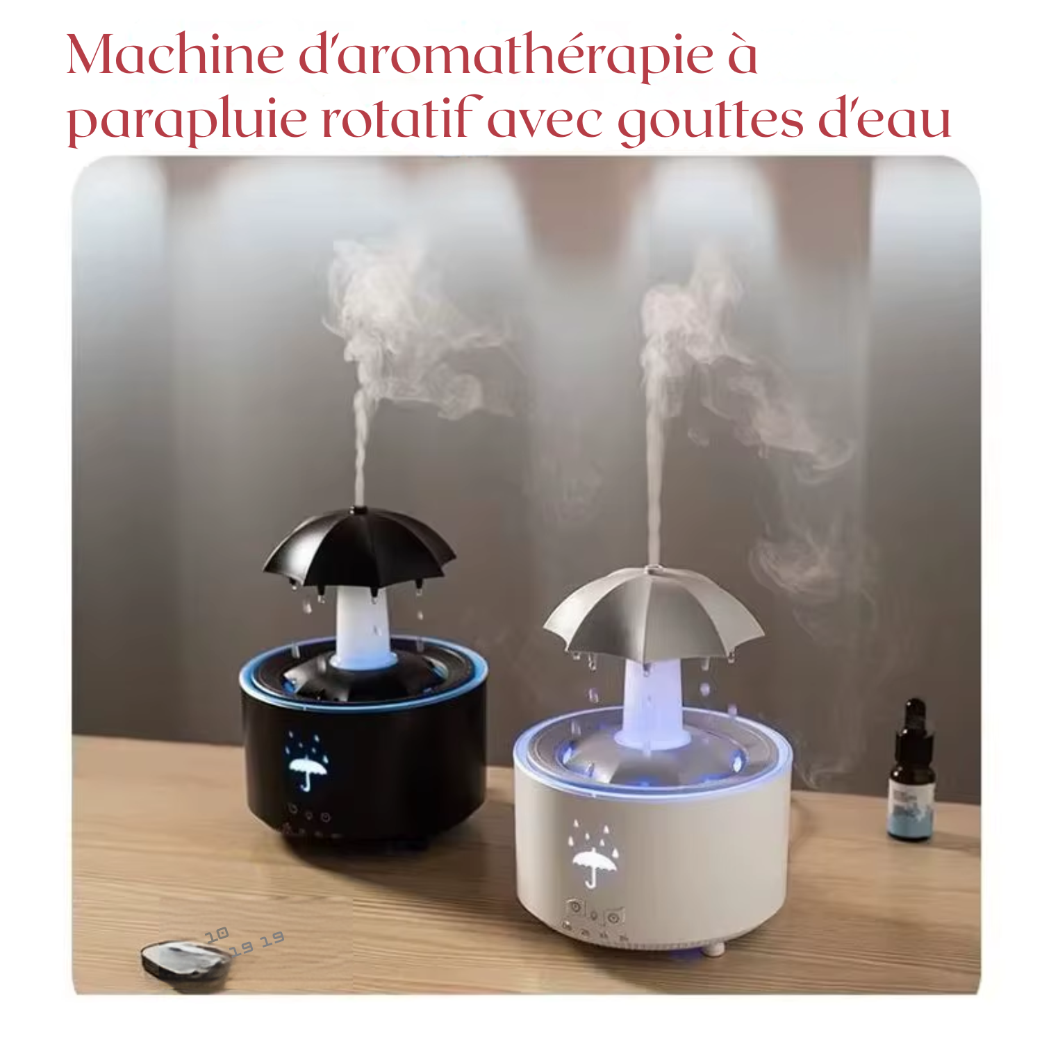 Humidificateur d'air créatif en forme de goutte de pluie avec lumière colorée – Diffuseur d'huiles essentielles