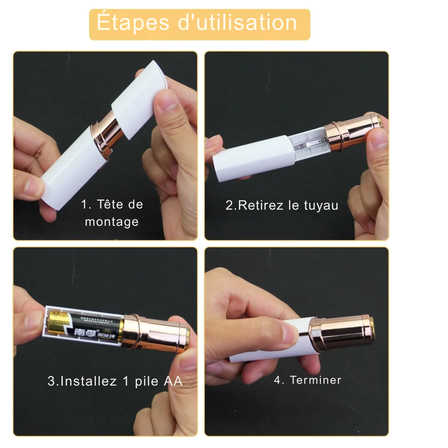 Rasoir Électrique pour Femme – Épilateur Visage et Corps Élimination Douce des Poils Faciaux et Corporels – Pour Joue, Menton, Aisselles et Corps Entier