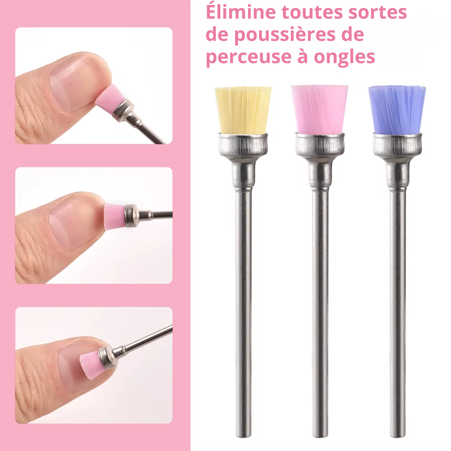 Brosse de Nettoyage pour Embouts de Ponceuse à Ongles – Accessoire Manucure Professionnel Nettoyeur de Fraises, Retire-Poussière pour Outils de Nail Art et Ponceuses Électriques