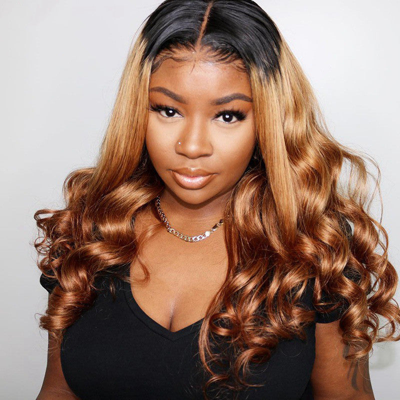 Perruque Lace Front Ombre Colorée – Cheveux Humains Remy 100 %