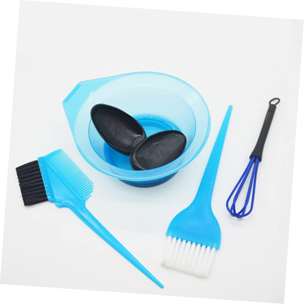 Hair Dye Set Kit 5Pcs Hair Coloring Tools Measurement Bowl Brush Whisk Earmuffs for Home Use