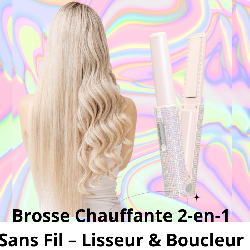 Brosse Lissante Électrique 2-en-1 USB – Lissage & Boucles Faciles