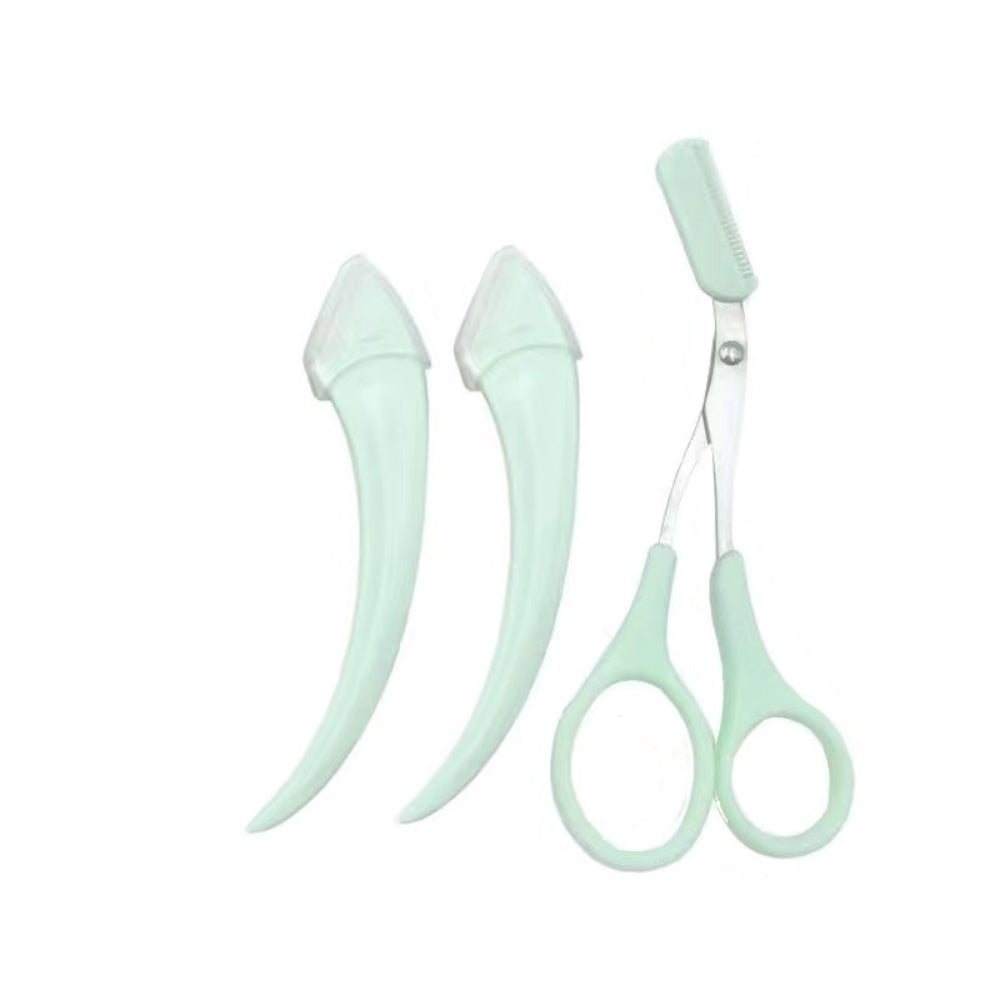 Couteau à Sourcils avec Peigne – Courbé en Forme de Lune